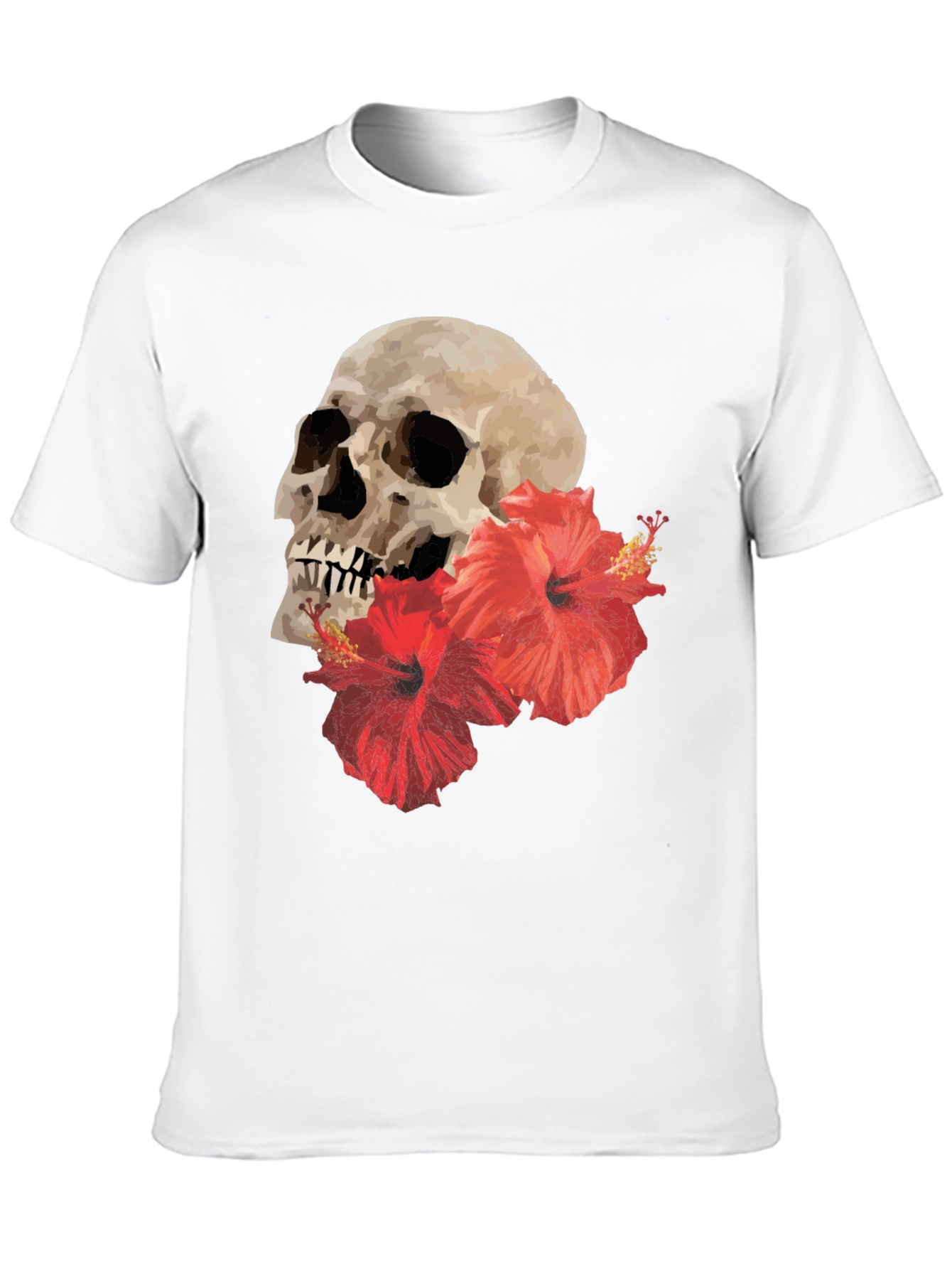 Black Skull & Hibiscus Graphic Tee - Bold Style view 10