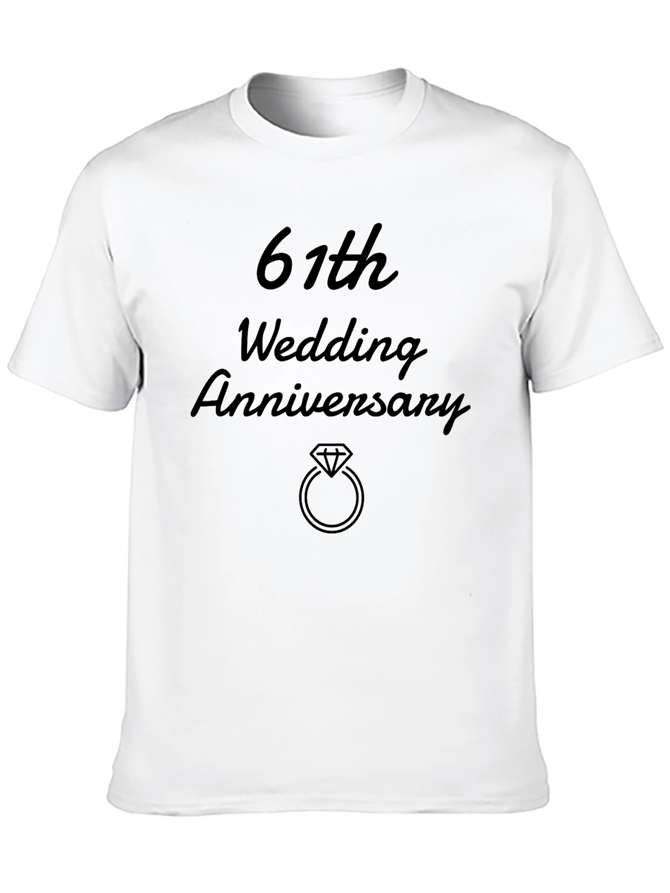 Black 61st Wedding Anniversary Graphic Tee view 10