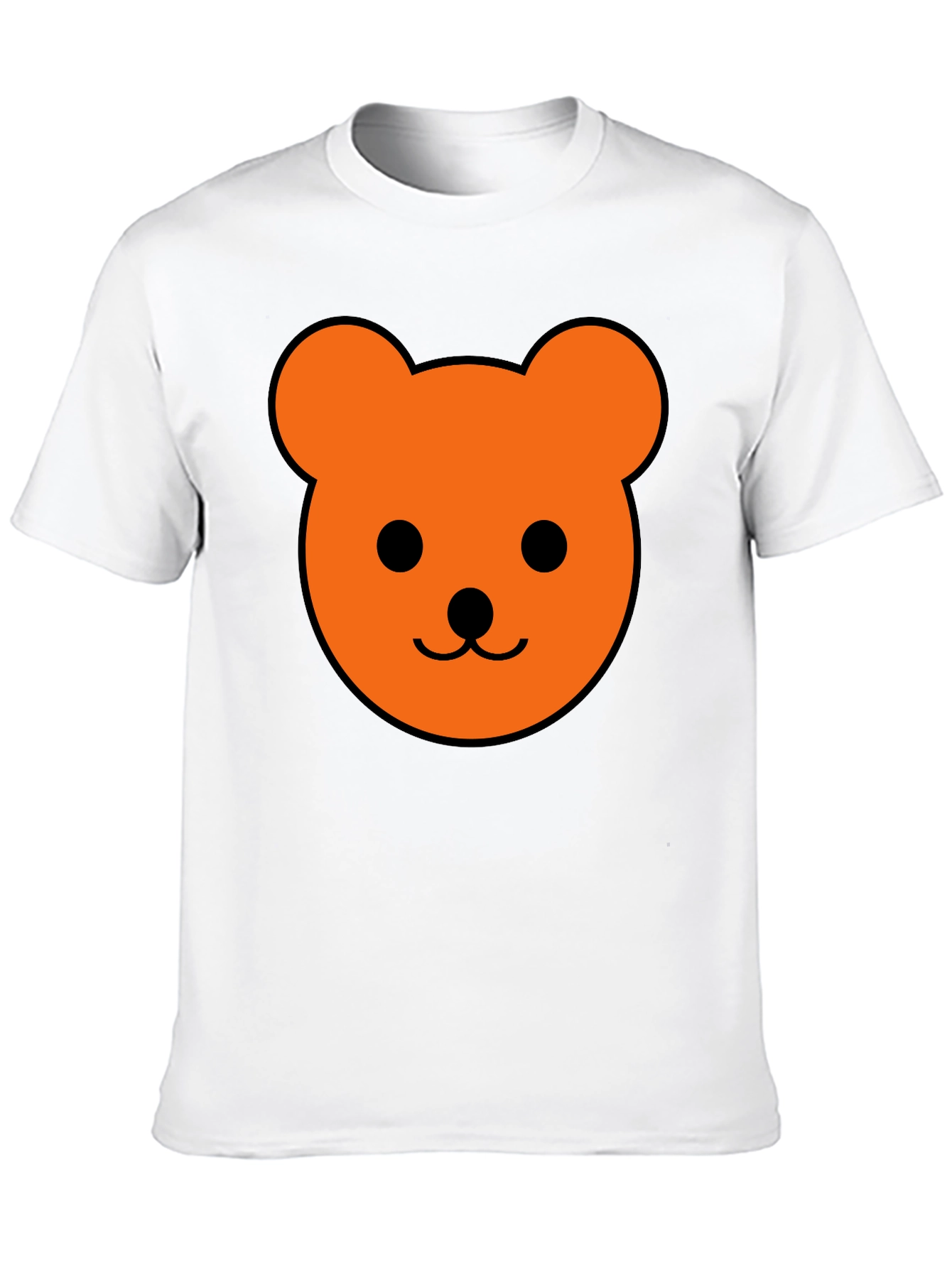 Black Men's Black T-Shirt with Orange Bear Graphic view 10