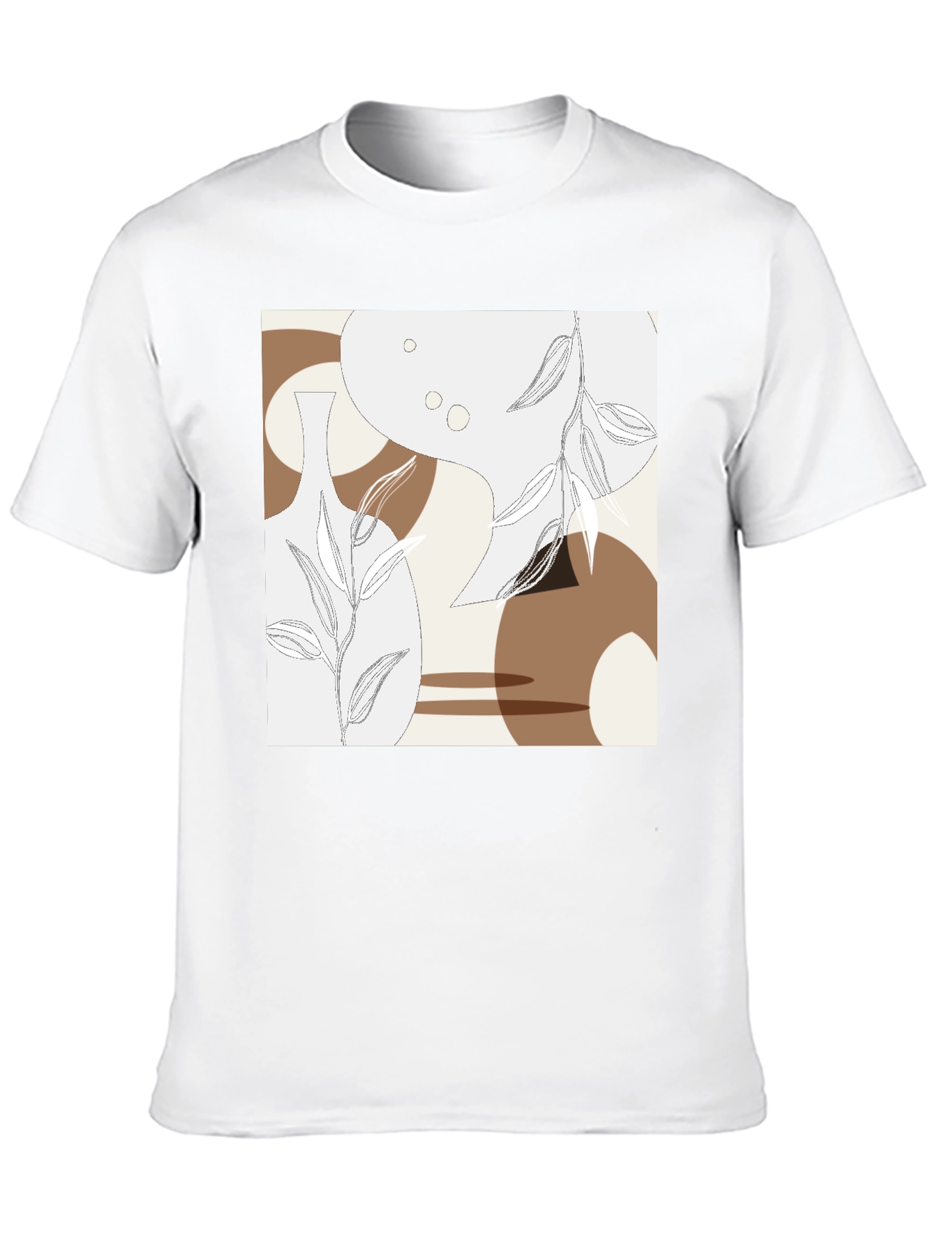 Black Abstract Floral T-Shirt - Modern Botanical Design view 10