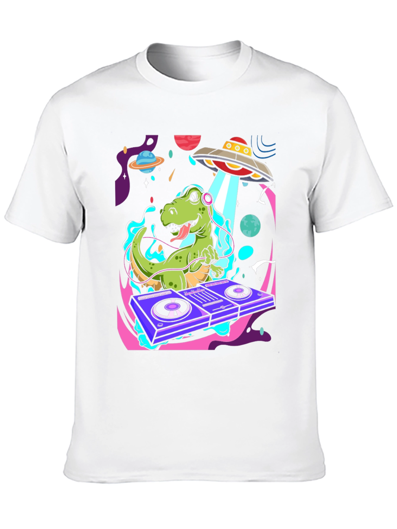 Black Dino DJ Graphic Tee - Out of this World Style view 10