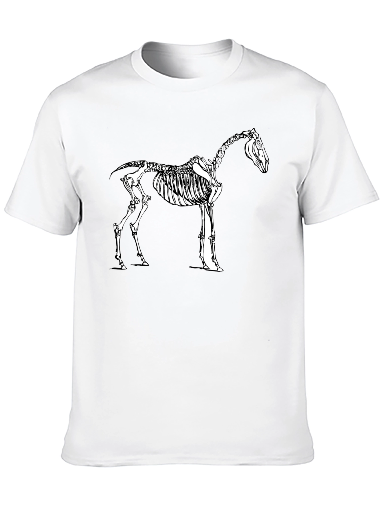 Black Horse Skeleton Graphic Tee - Black Cotton Shirt view 10
