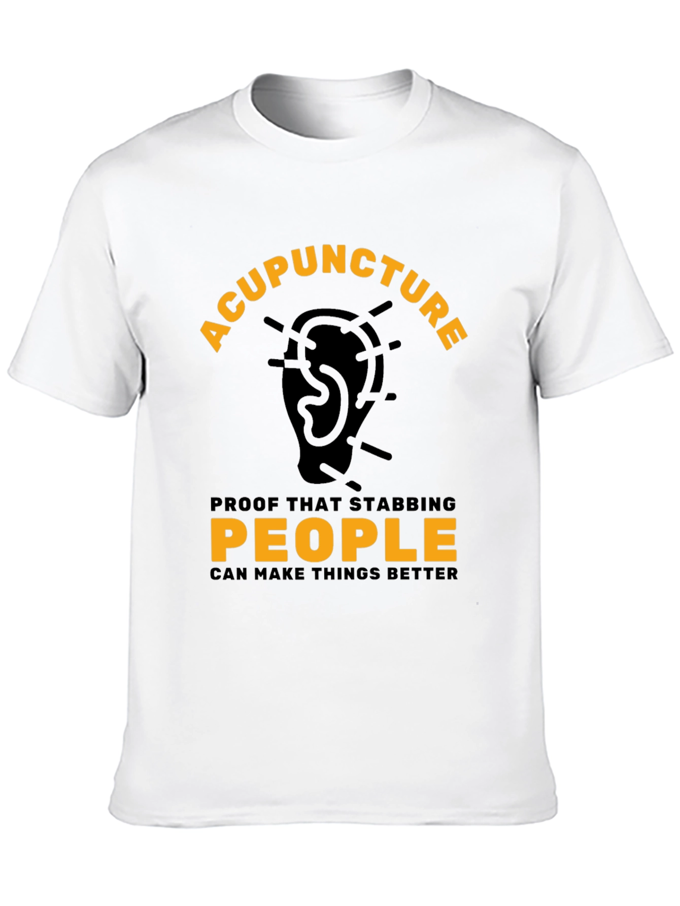 Black Acupuncture T-Shirt - Stabbing People Makes Things Better view 10
