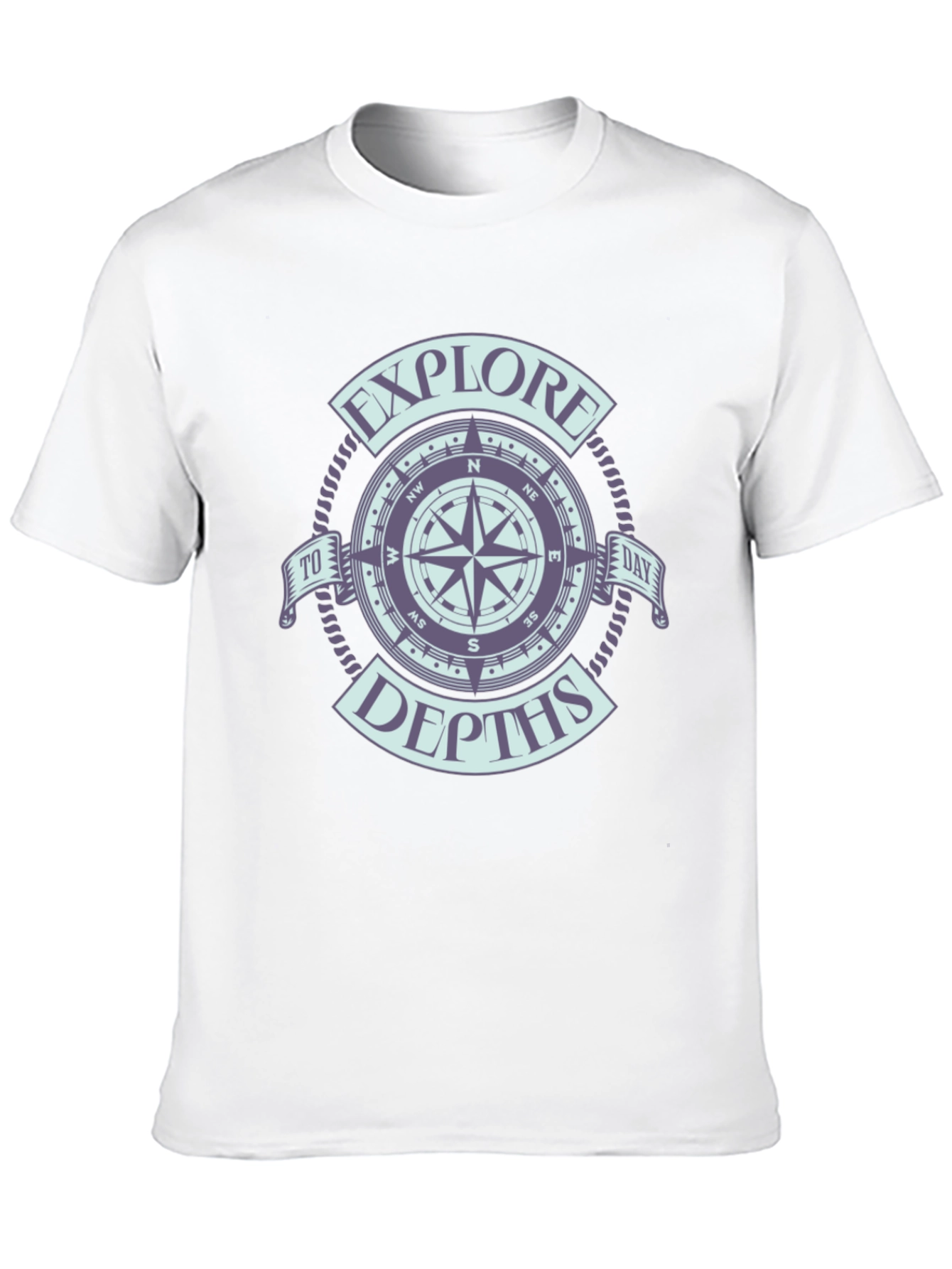 Black Explore Depths Compass Graphic Black T-Shirt view 10