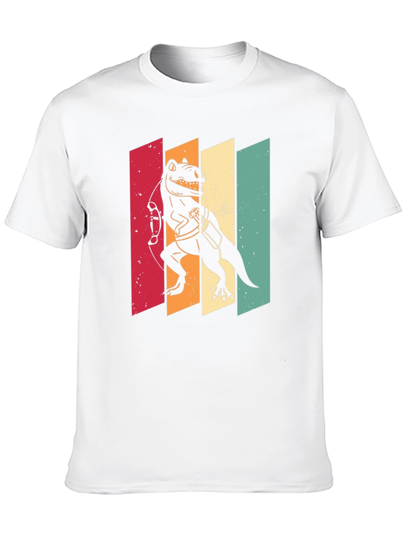 Black Retro Dinosaur Archer T-Shirt - Vintage Style view 10