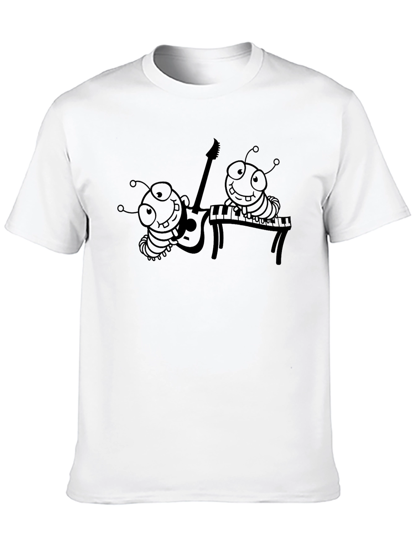 Black Cartoon Music Bugs Graphic Tee view 10