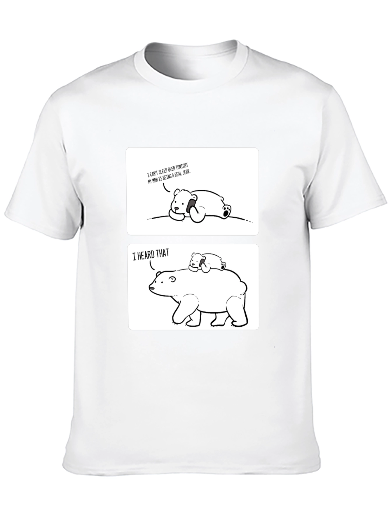 Black Funny Cartoon Bear T-Shirt - Mom Joke Tee view 10