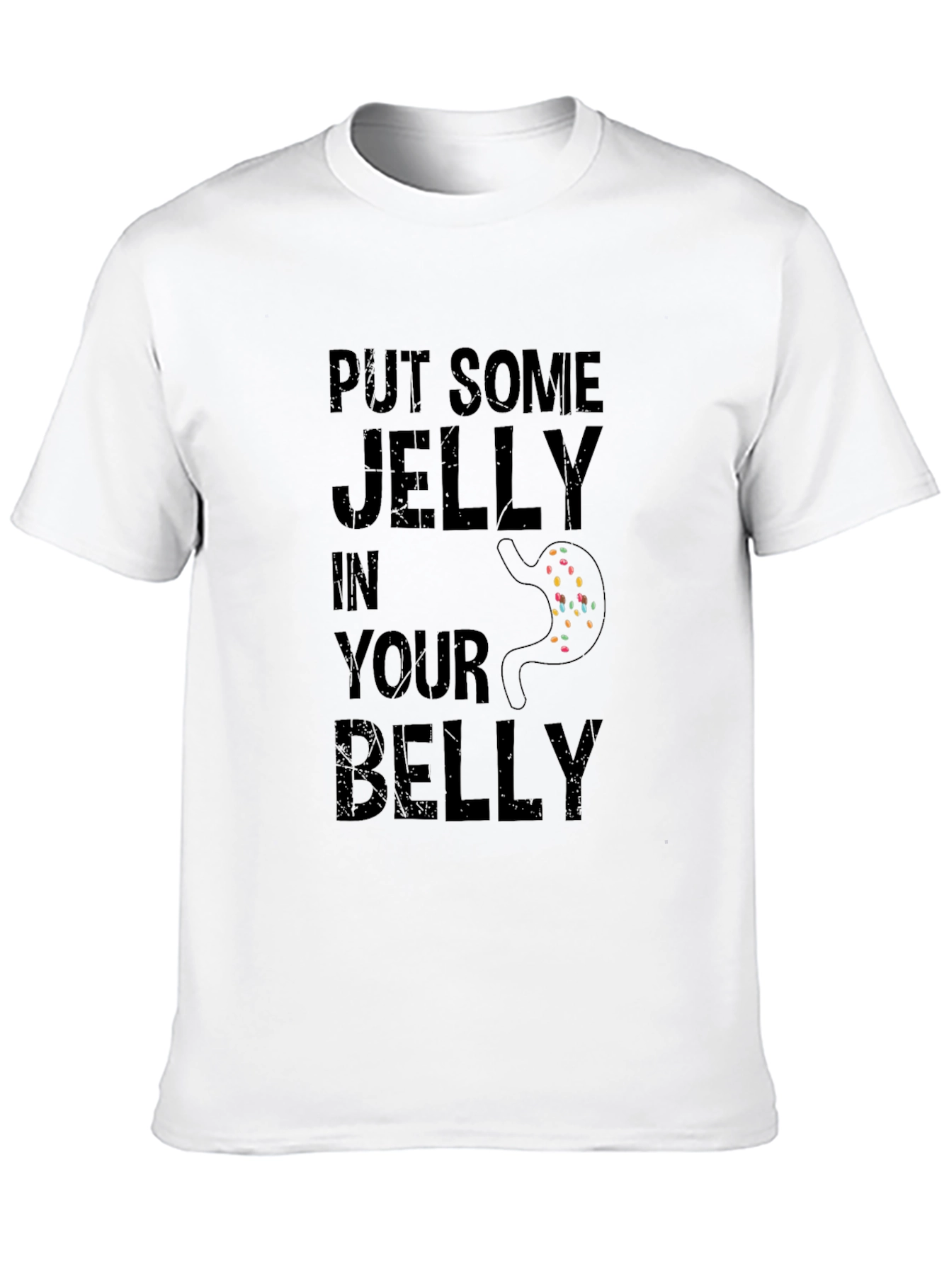 Black Funny 'Put Some Jelly in Your Belly' Black T-Shirt view 10