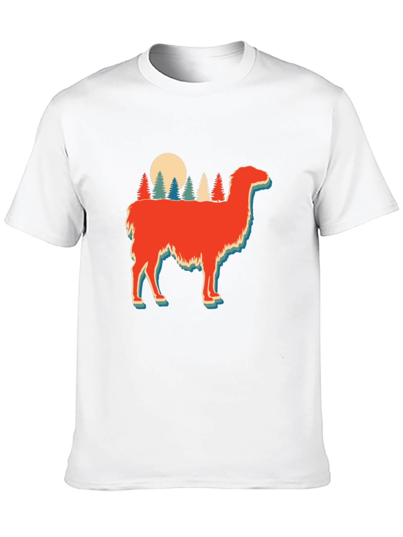 Black Retro Llama Forest Graphic Tee view 10
