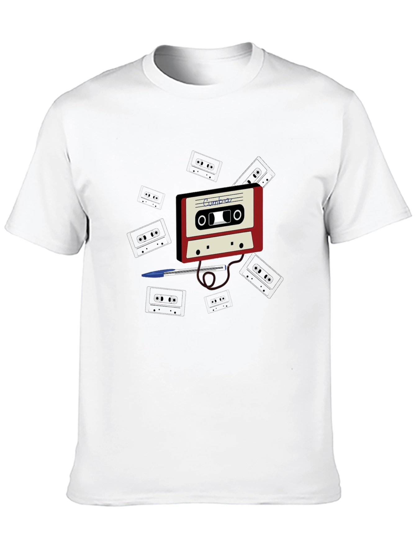 Black Retro Cassette Tape T-Shirt - Classic Design view 10