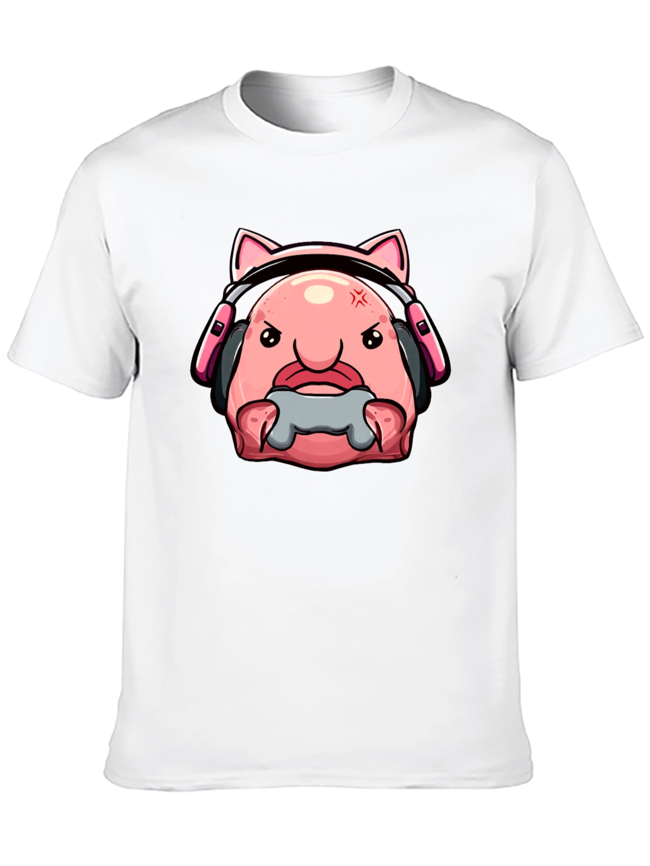 Black Gamer Blobfish T-Shirt - Angry Gaming Bloby view 10