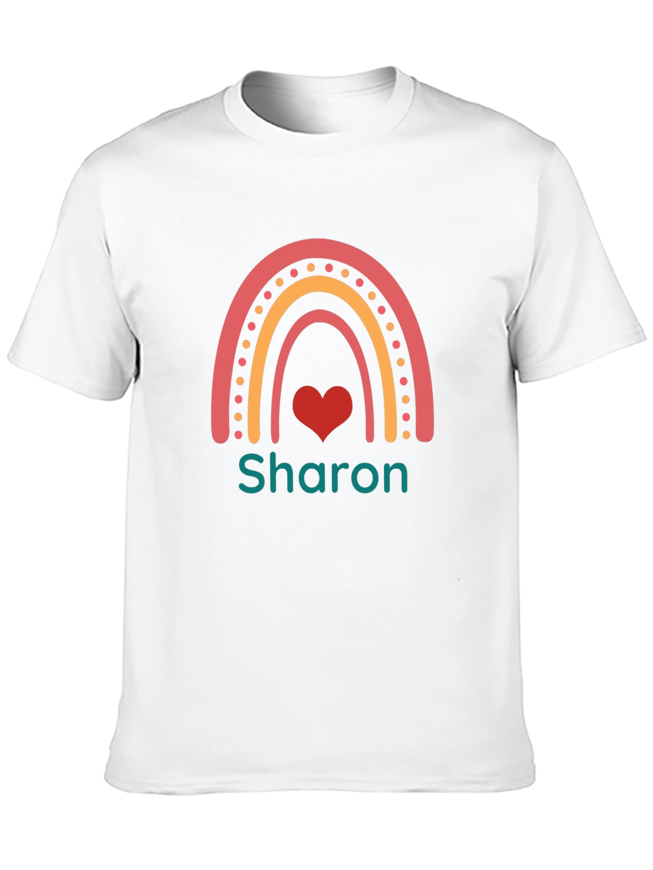 Personalized Rainbow Heart T-Shirt - Sharon - 10