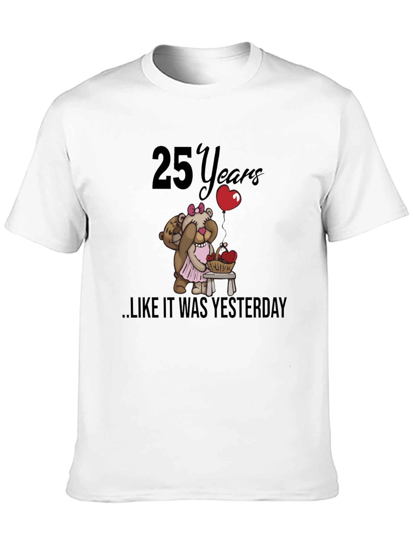 Black 25th Anniversary Teddy Bear T-Shirt view 10