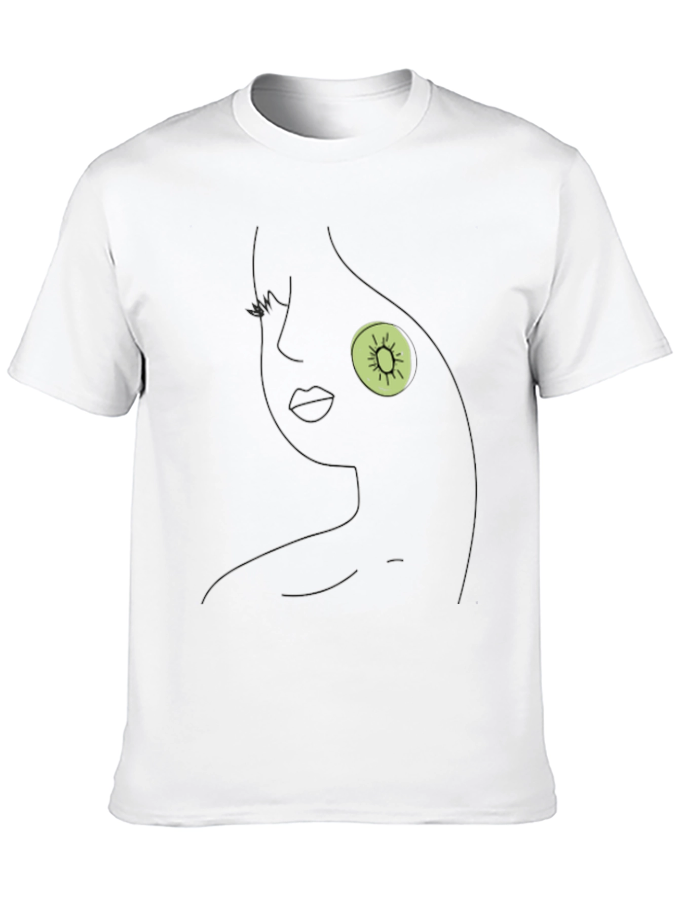 Black Abstract Kiwi Face Black T-Shirt view 10