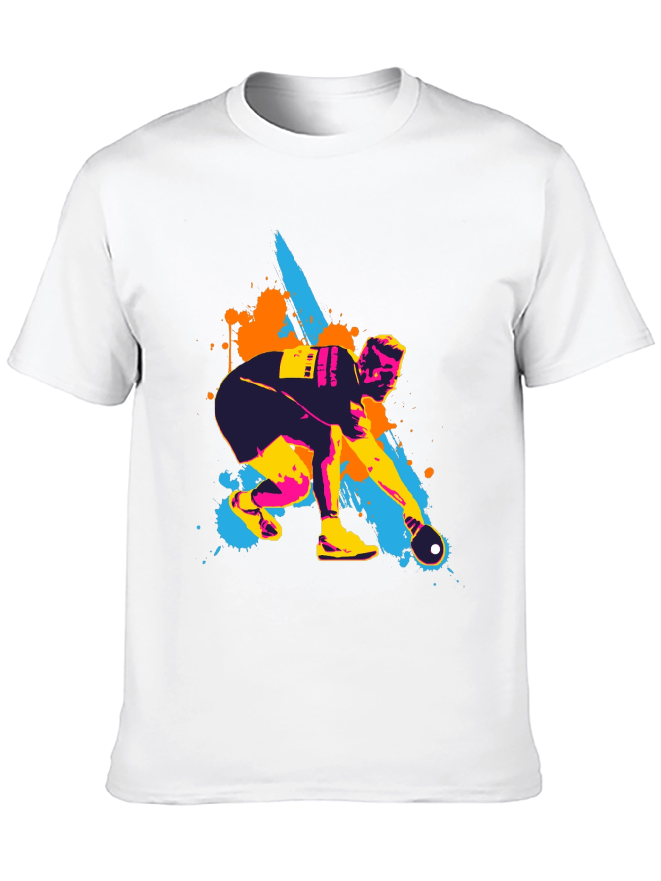 Black Artistic Bowling T-Shirt for Men view 10