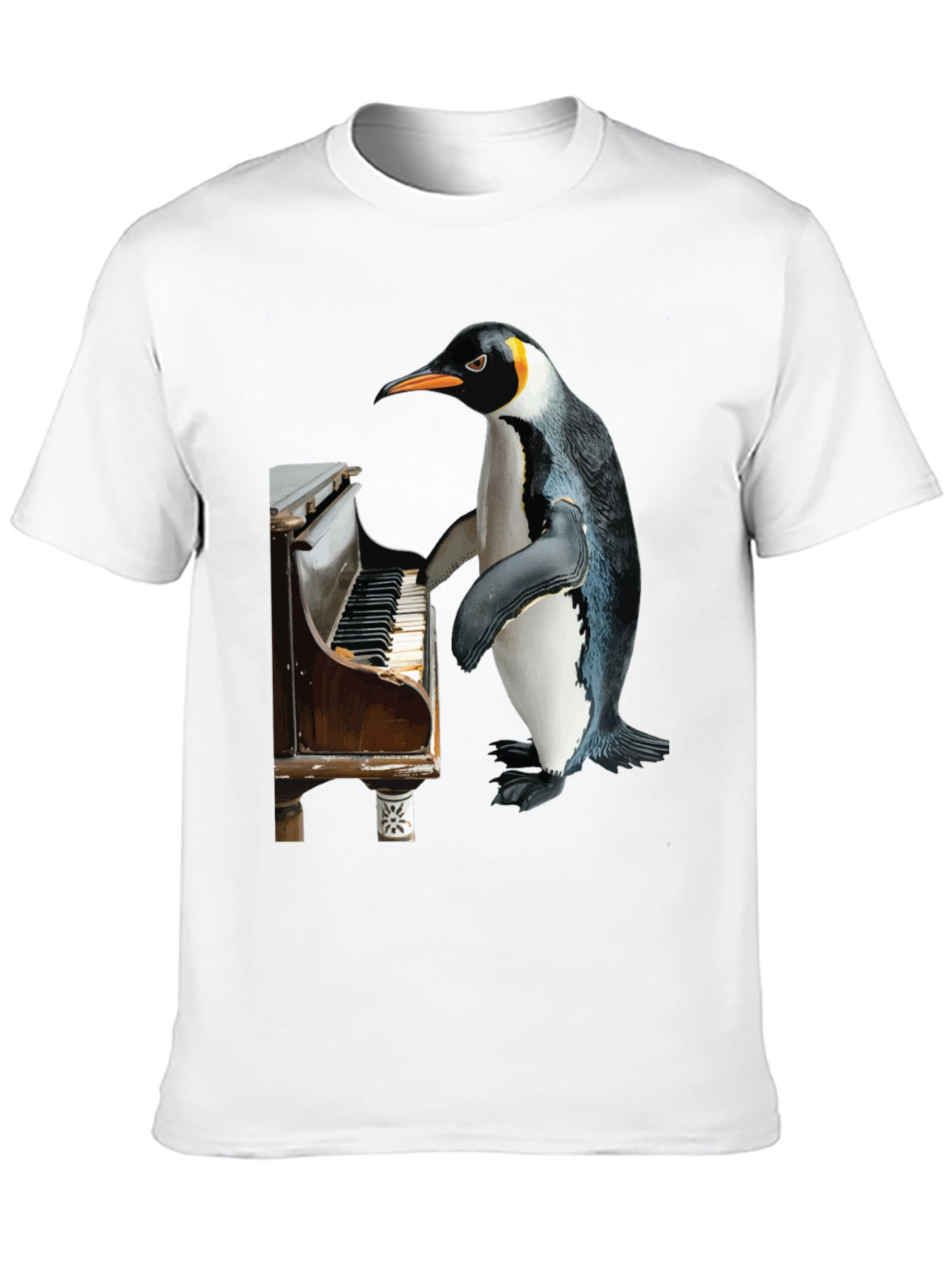 Black Piano Penguin Tee - Funny Music Lover T-Shirt view 10