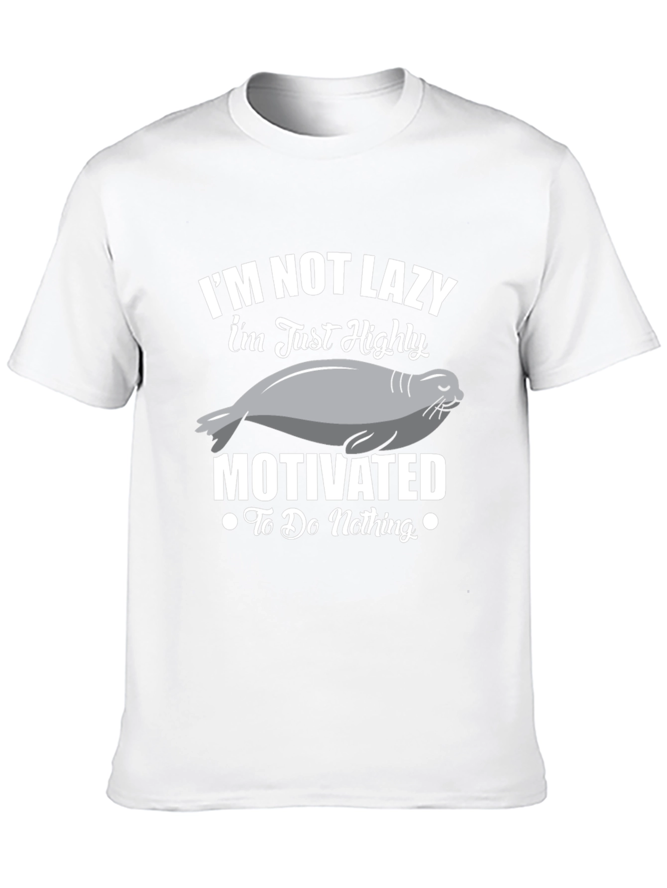 Black I'm Not Lazy T-Shirt, Funny Seal Tee view 10