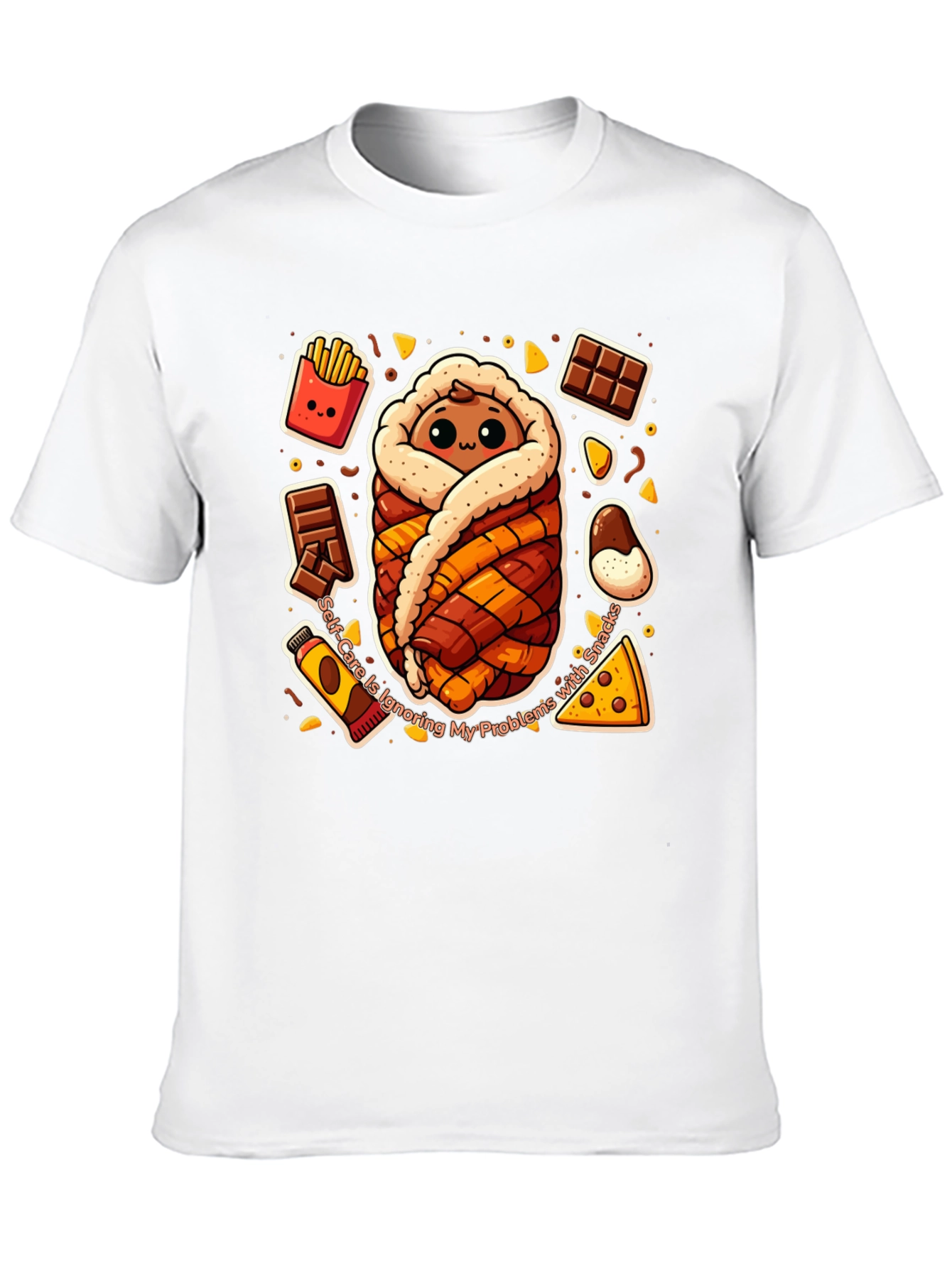 Black Snack Wrap T-Shirt Funny Graphic Tee view 10