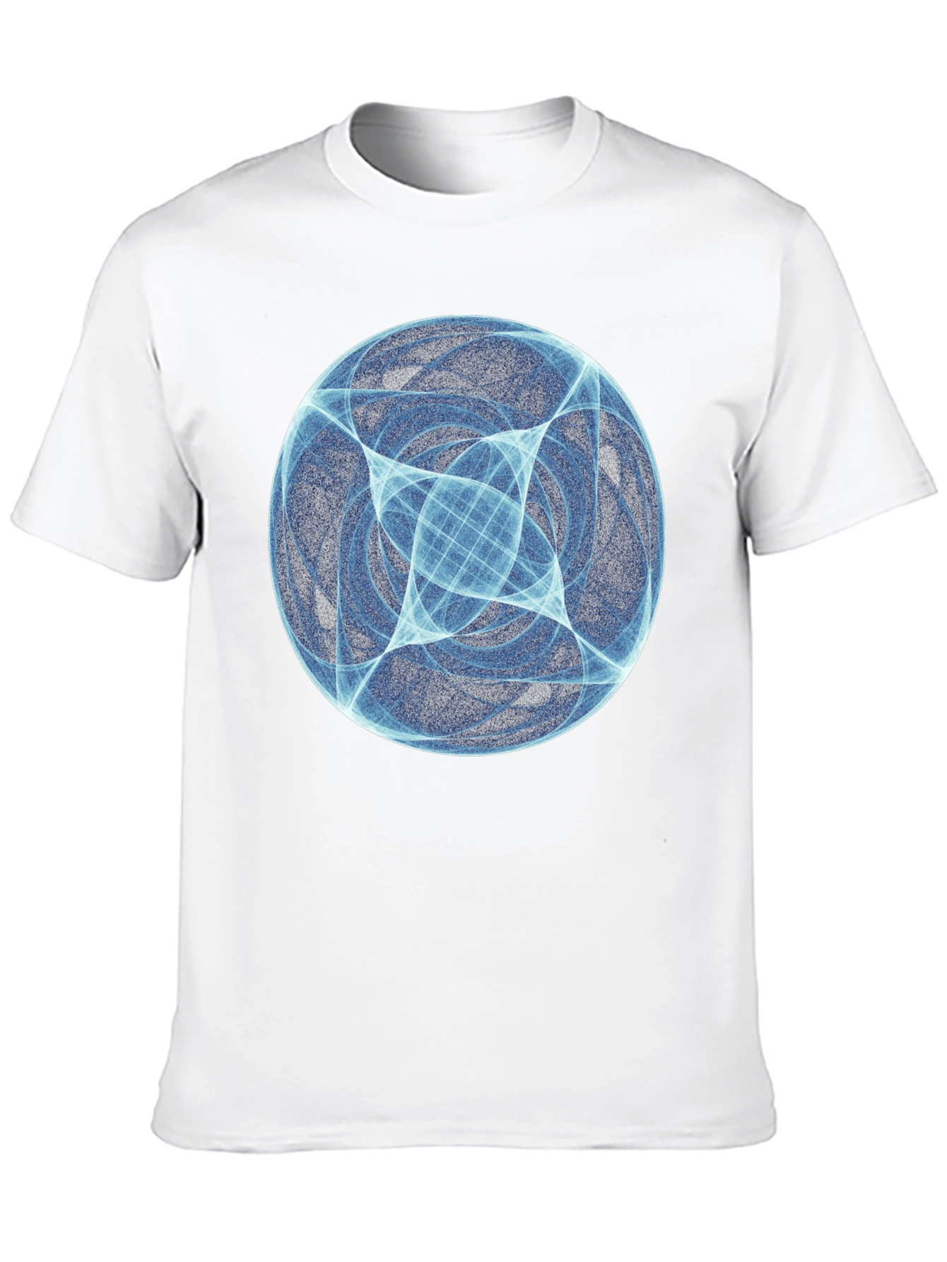 Black Abstract Blue Orb Graphic Black T-Shirt view 10