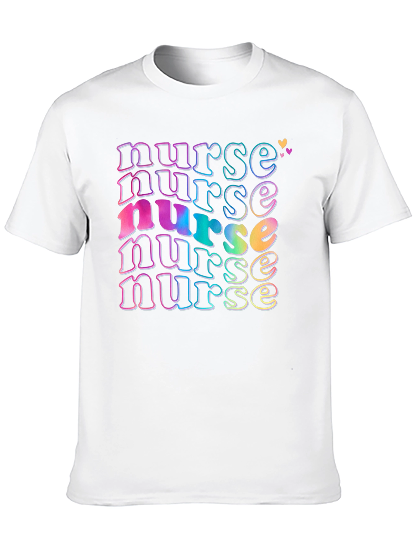 Black Retro Nurse T-Shirt, Colorful Graphic Tee view 10