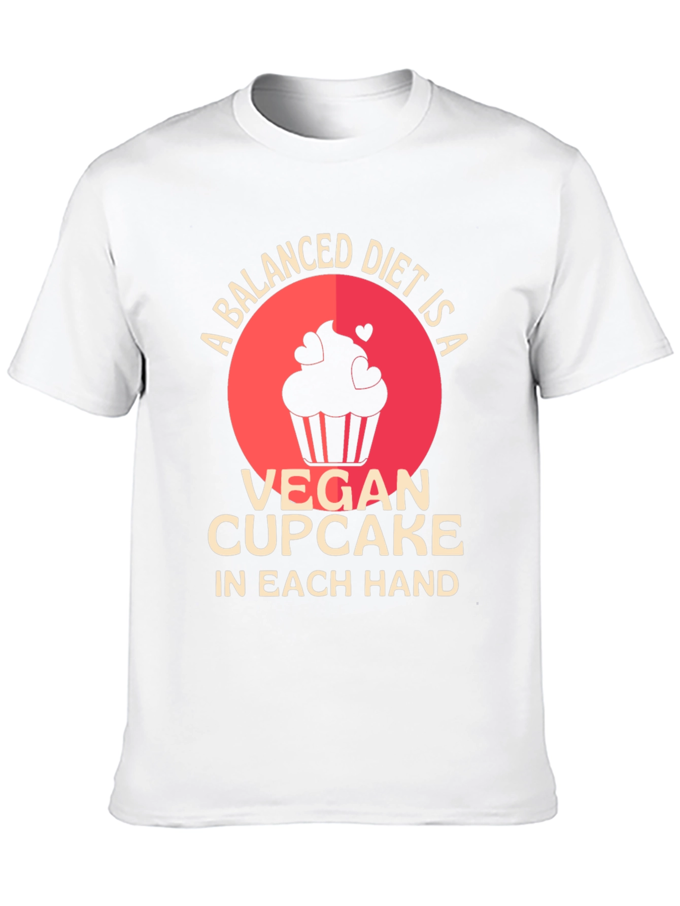 Black Vegan Cupcake Balanced Diet T-Shirt view 10