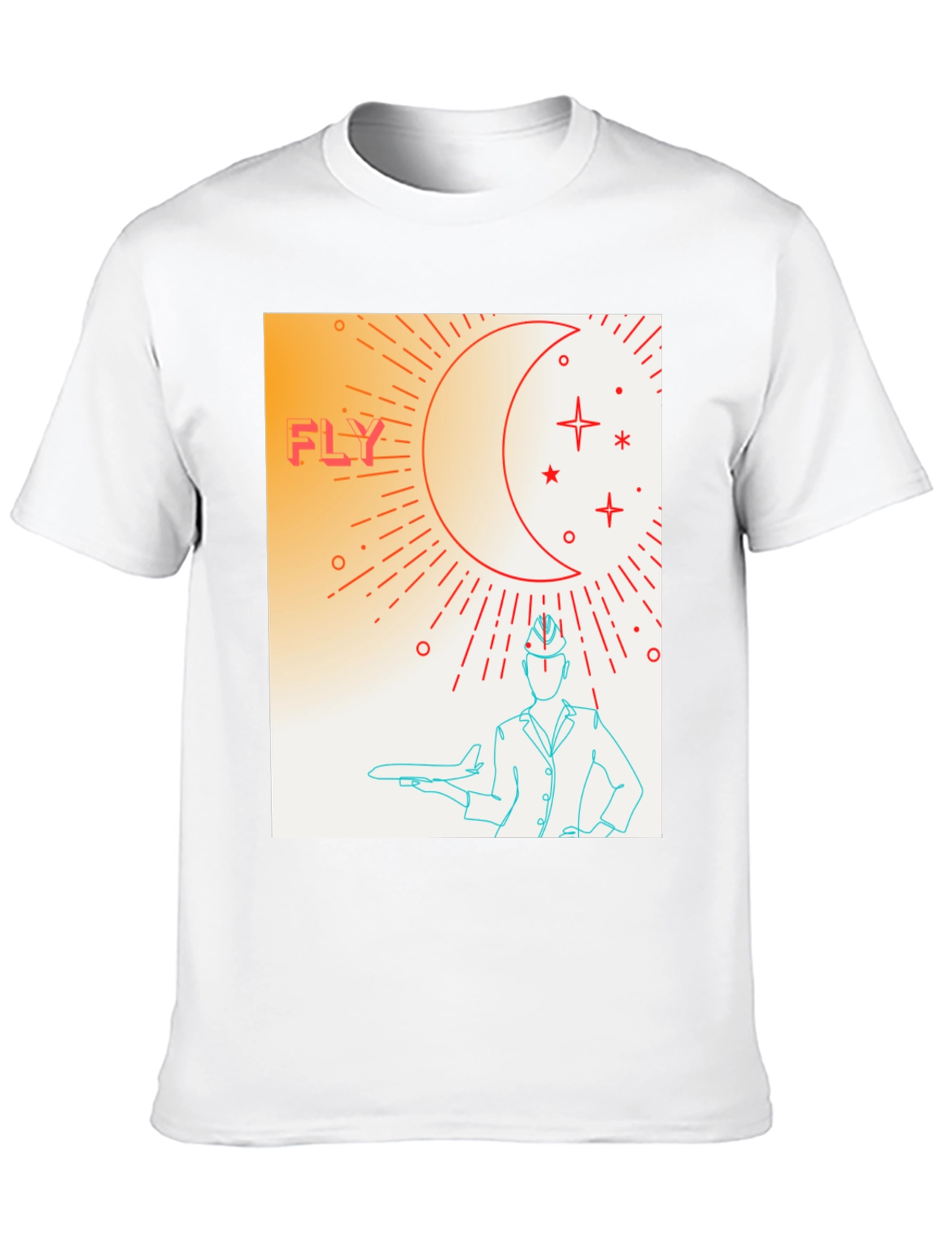 Black Fly High Graphic Tee - Airplane & Stars Design view 10