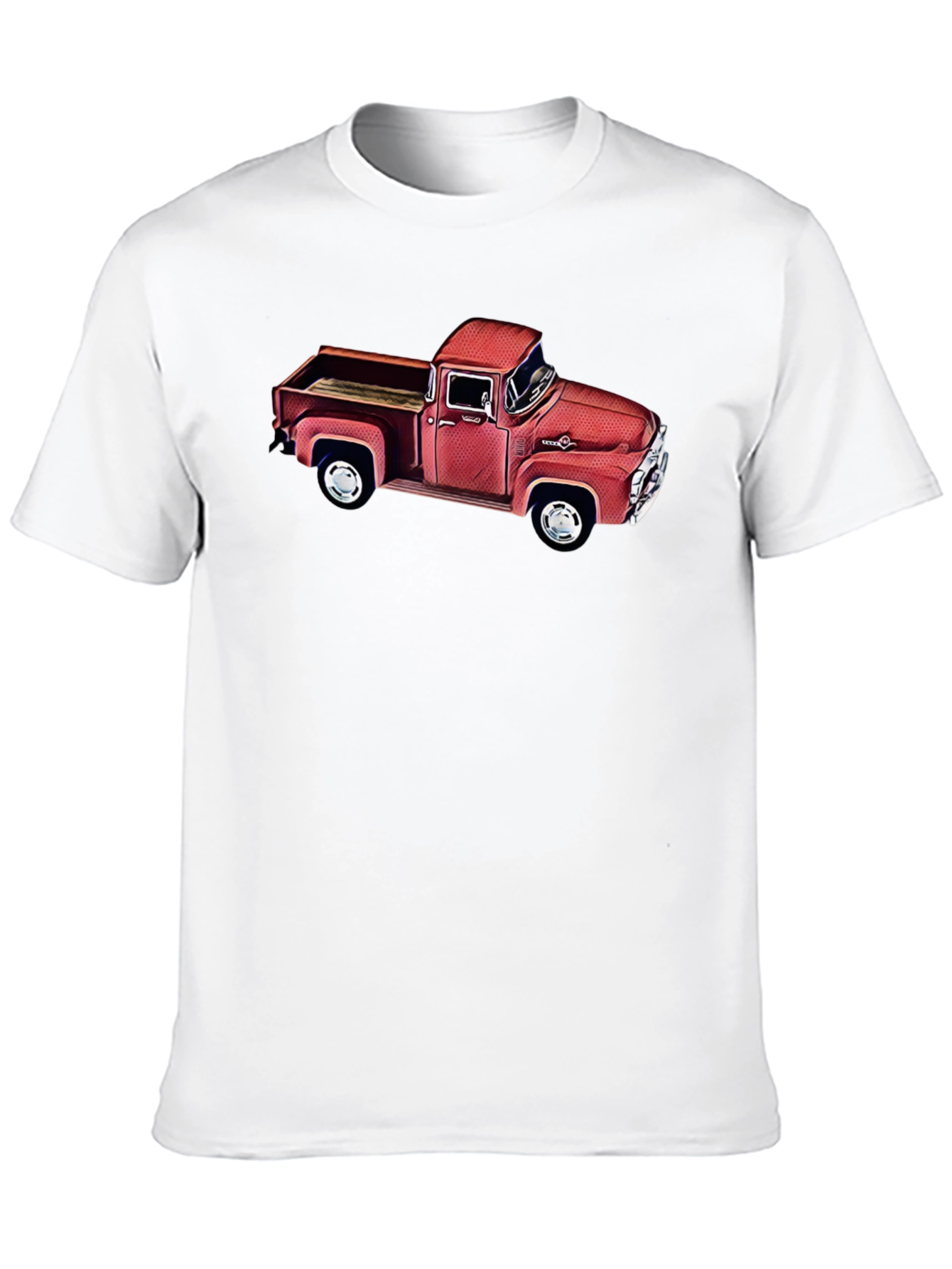 Black Vintage Red Truck Graphic T-Shirt - Classic Car Tee view 10