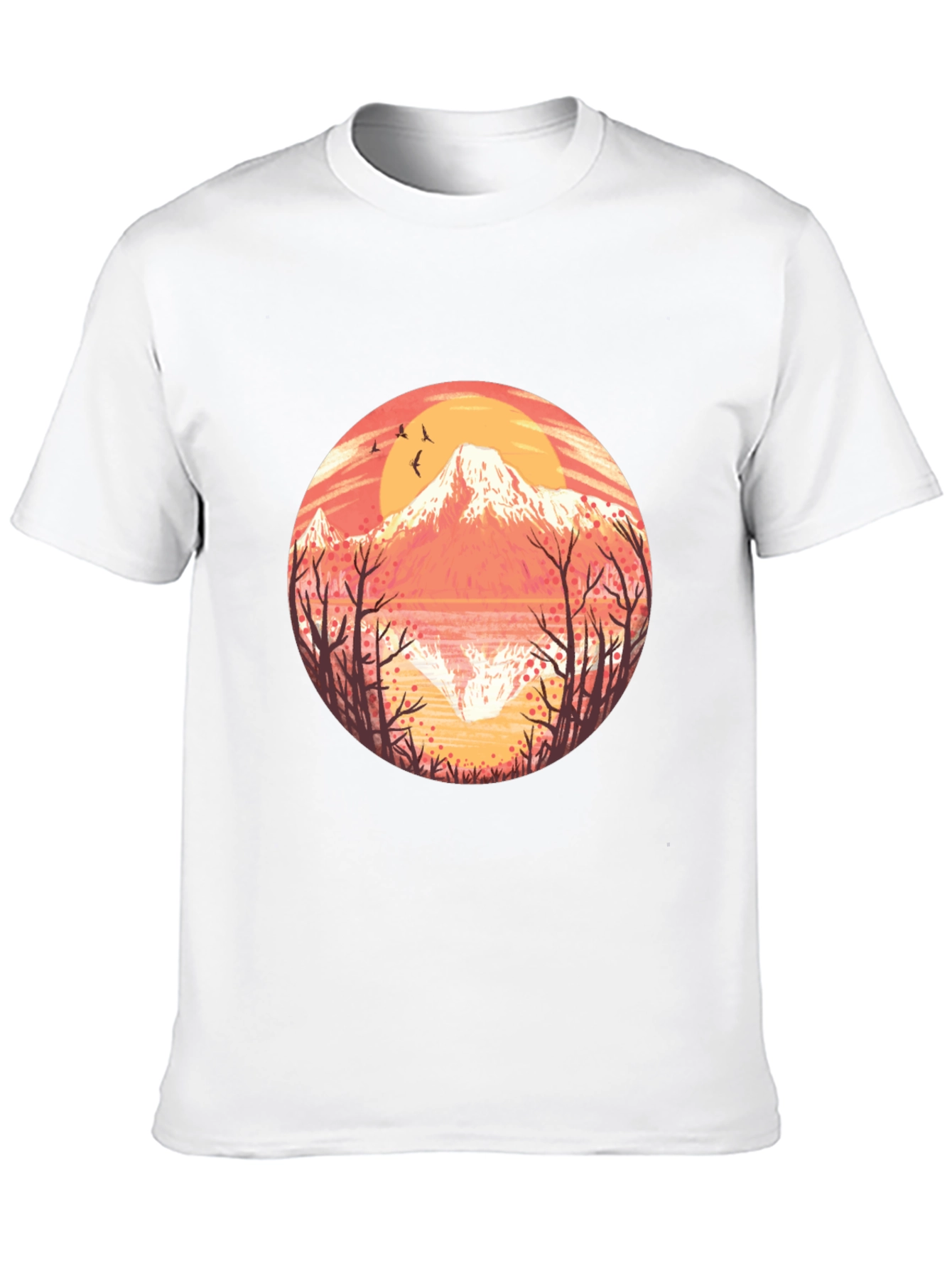 Black Mountain Sunset Graphic Tee - Black Cotton T-Shirt view 10