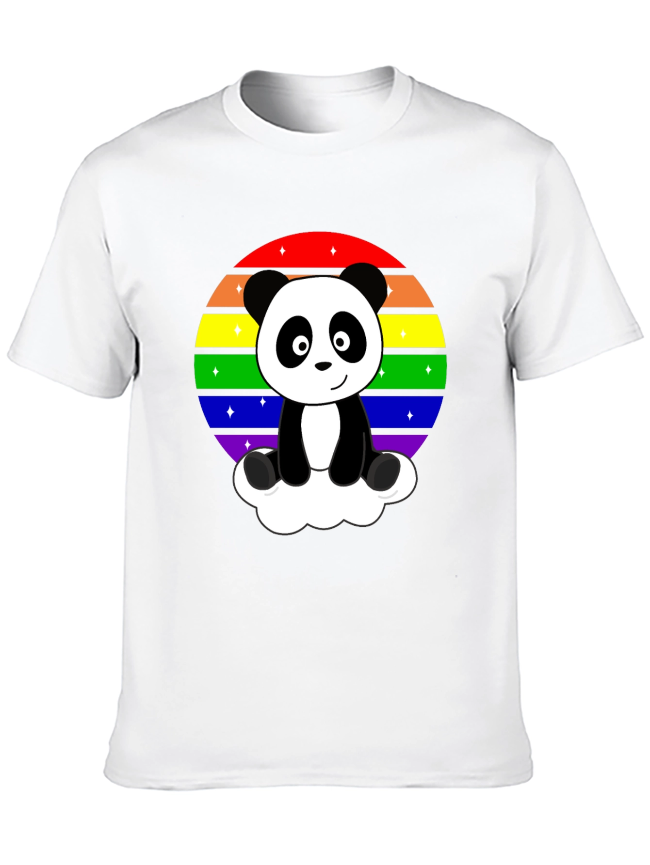 Black Rainbow Panda Graphic Tee view 10