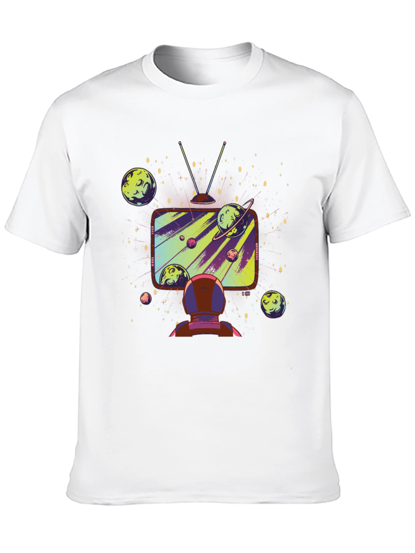 Black Astronaut Galaxy TV T-Shirt - Space Observer view 10