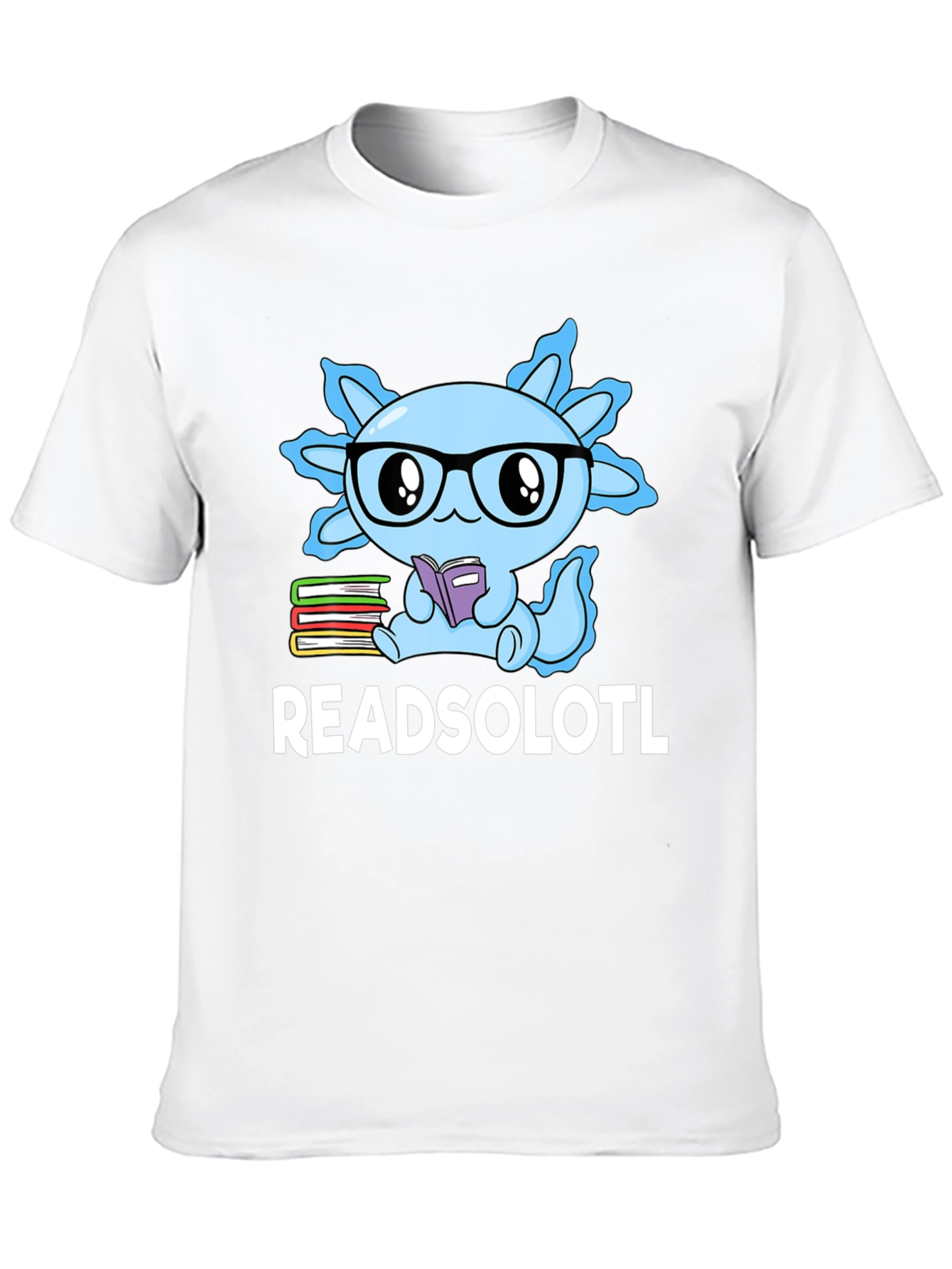 Black Readsolotl T-Shirt - Axolotl Reading Tee view 10