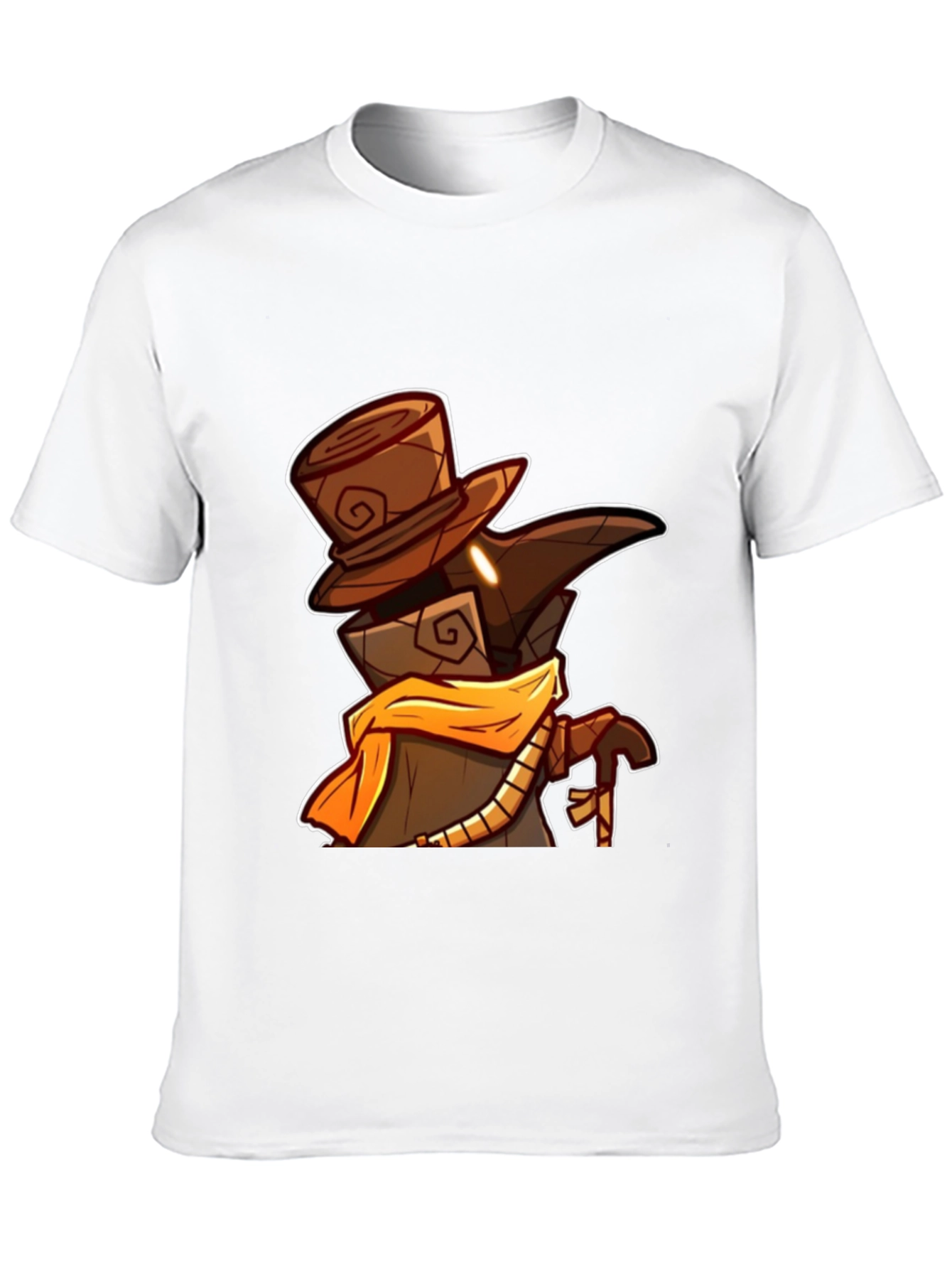 Black Plague Doctor Cartoon Graphic T-Shirt view 10