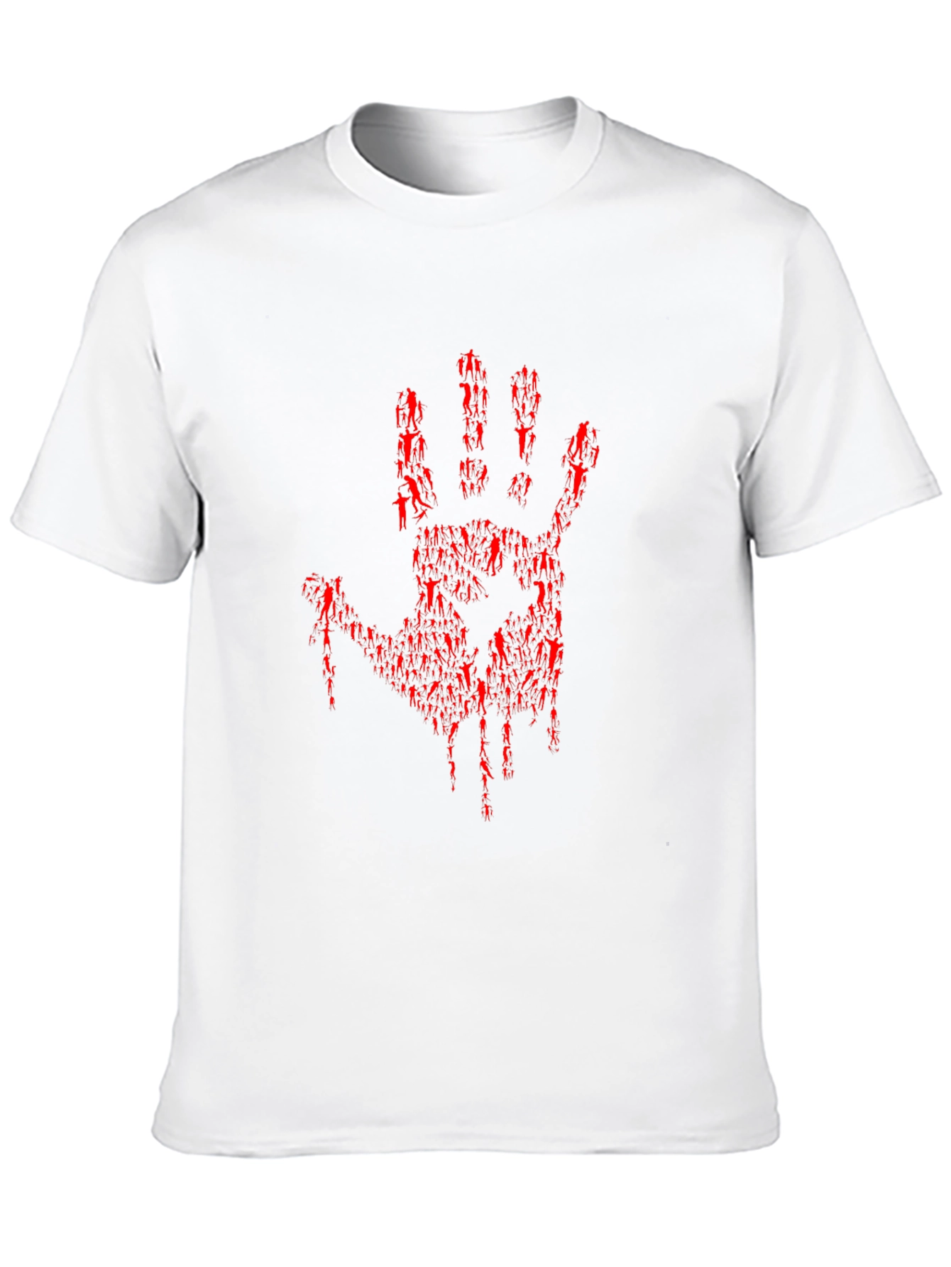 Bloody Hand Print Graphic Tee - Black - 10