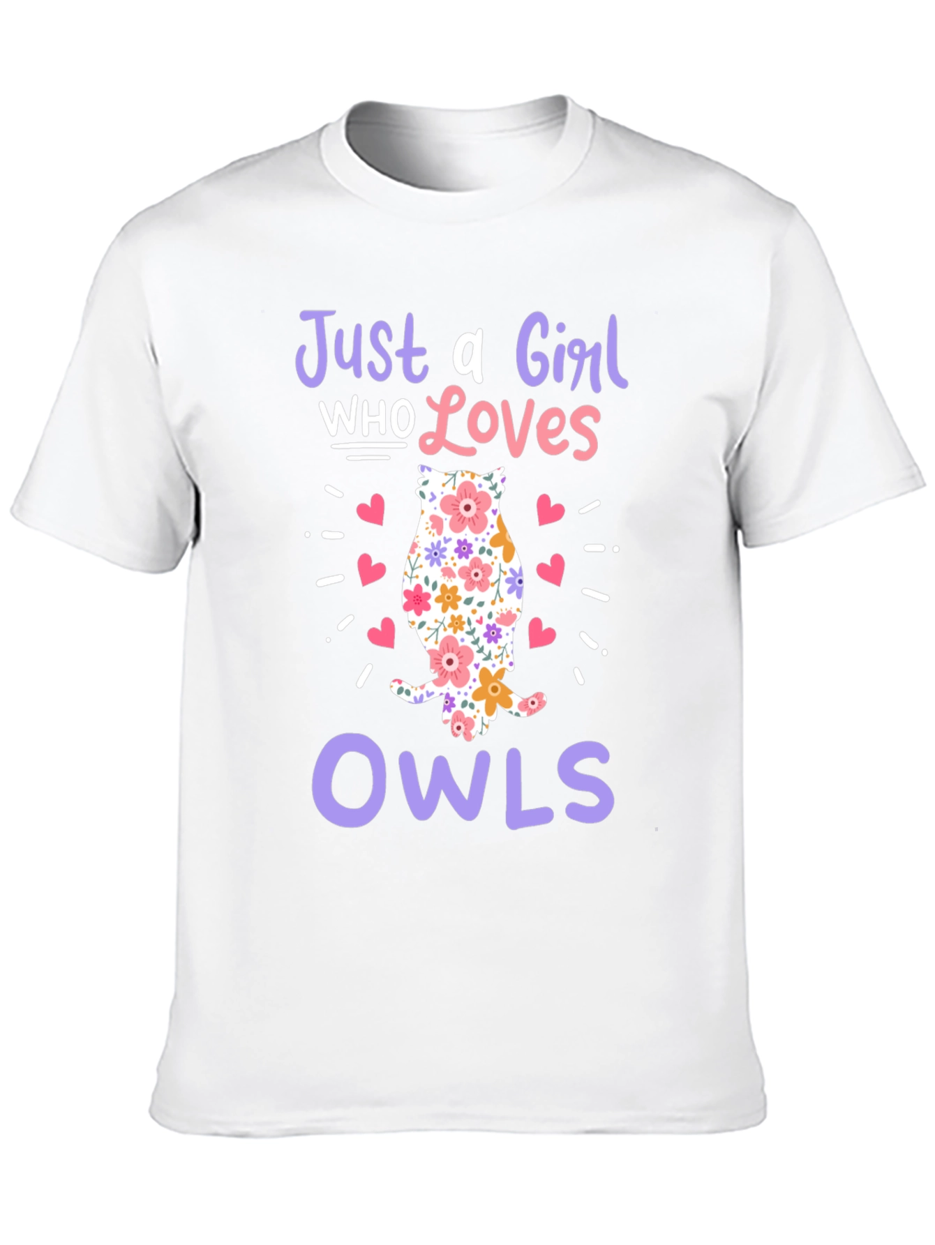 Just a Girl Who Loves Owls Black T-Shirt - 10