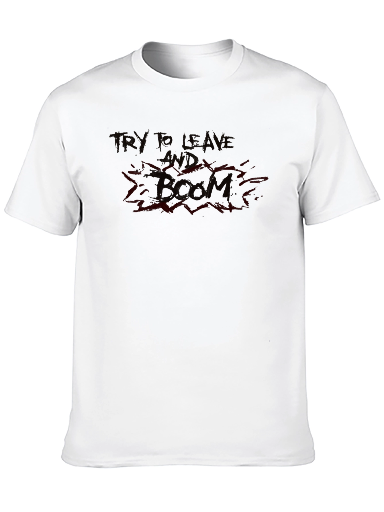Black Try to Leave Boom Graphic Tee - Black view 10