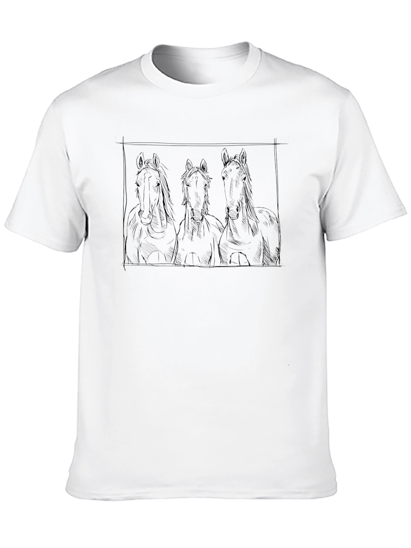 Black Horse Trio Graphic Tee - Unisex Crew Neck Shirt view 10