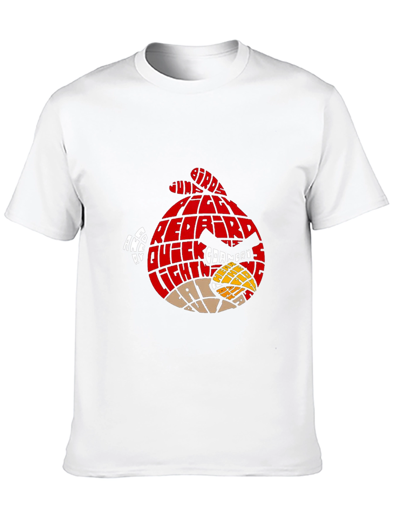 Angry Birds Red Bird Word Art T-Shirt - Black - 10