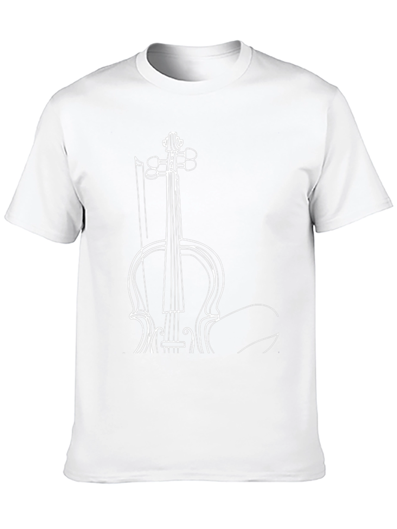 Black Musician's Black T-Shirt with Violin Print view 10