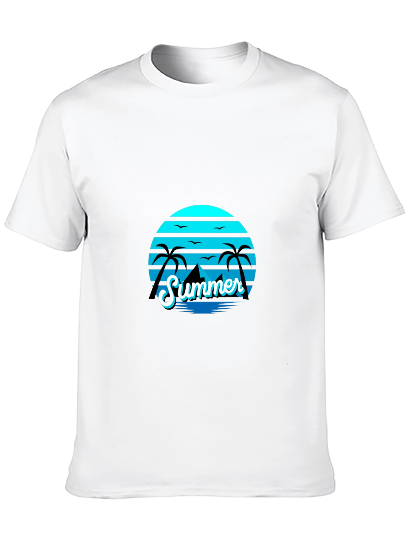 Black Summer Vibes Black T-Shirt - Beach Scene Graphic Tee view 10