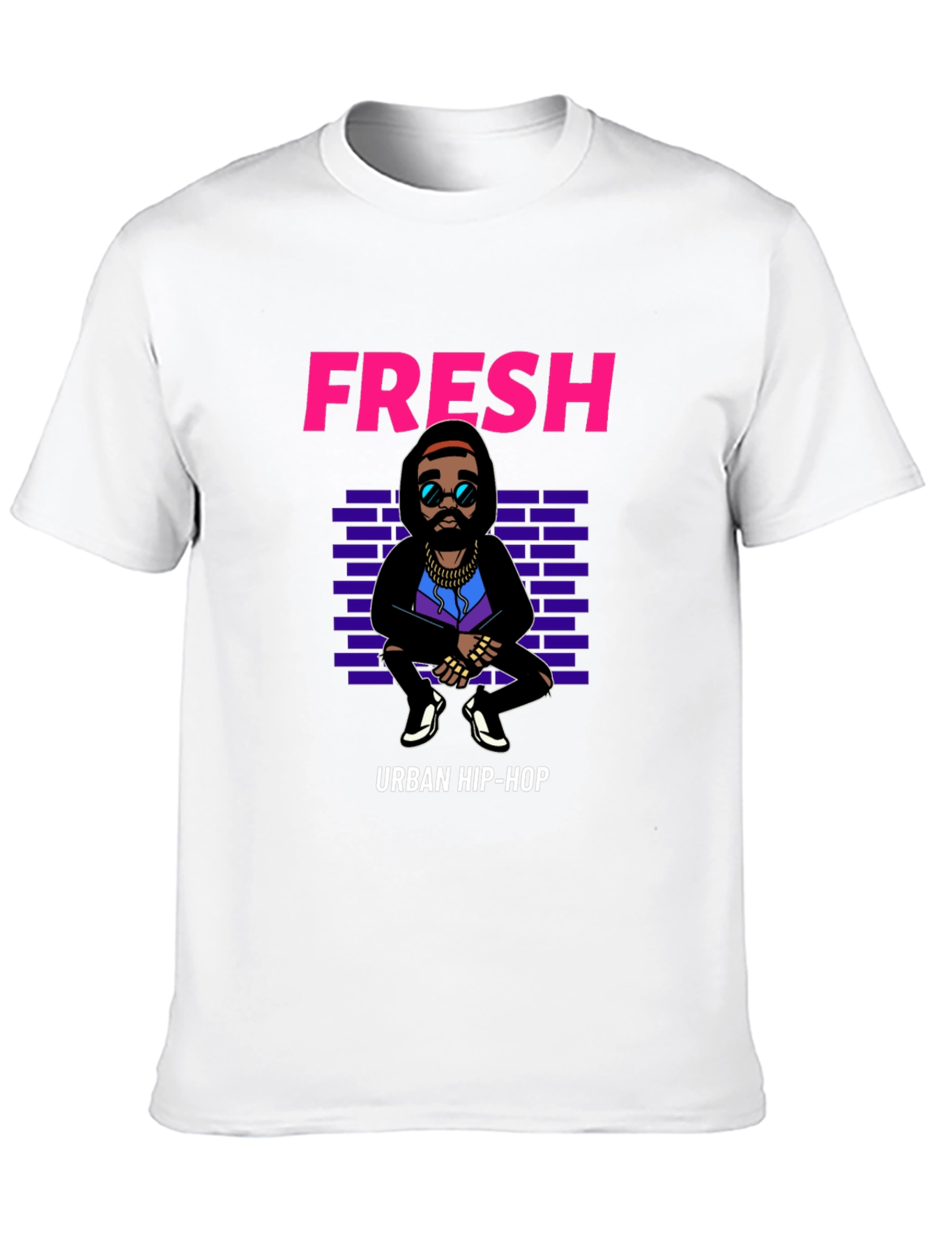 Black Fresh Urban Hip-Hop Graphic Tee view 10