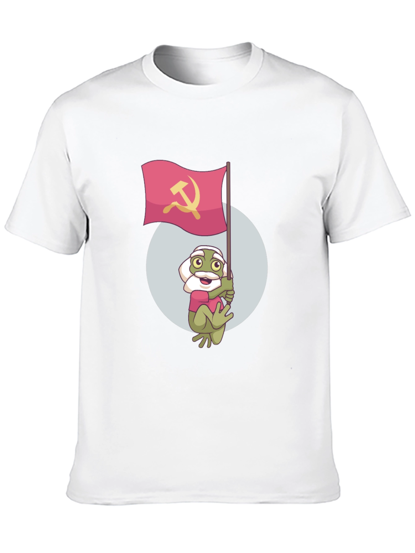 Black Frog Waving Hammer & Sickle Flag T-Shirt view 10