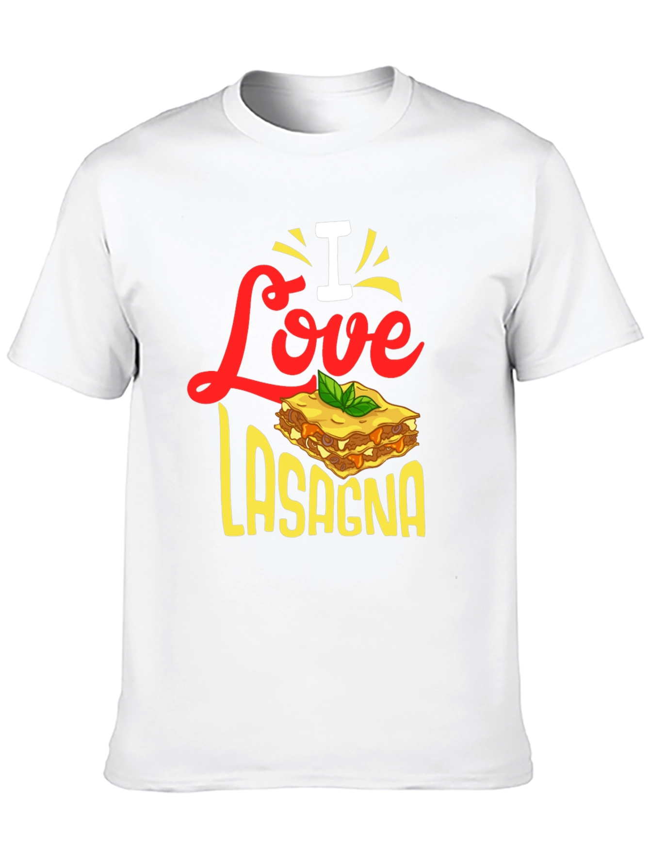 Black I Love Lasagna T-Shirt - Foodie Apparel view 10