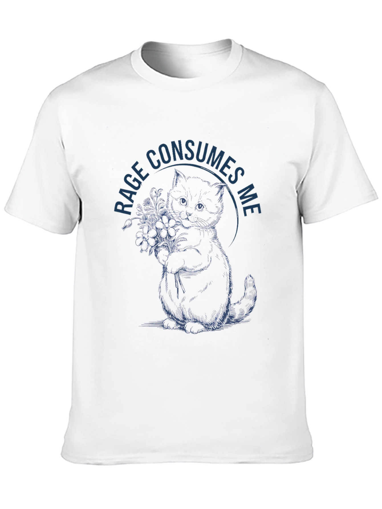 Black Rage Consumes Me Kitten Graphic Tee view 10