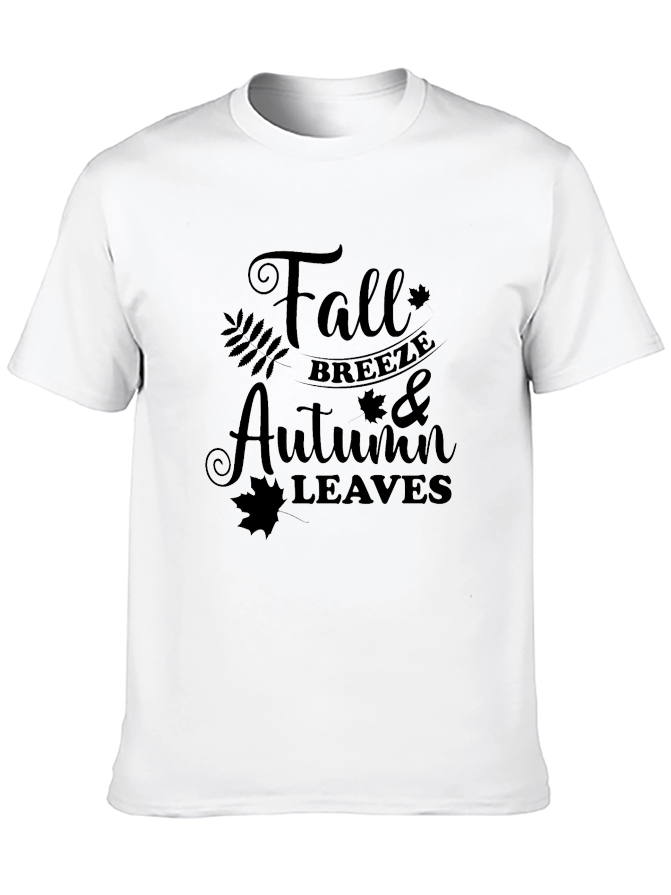 Black Fall Breeze Autumn Leaves Graphic Tee view 10