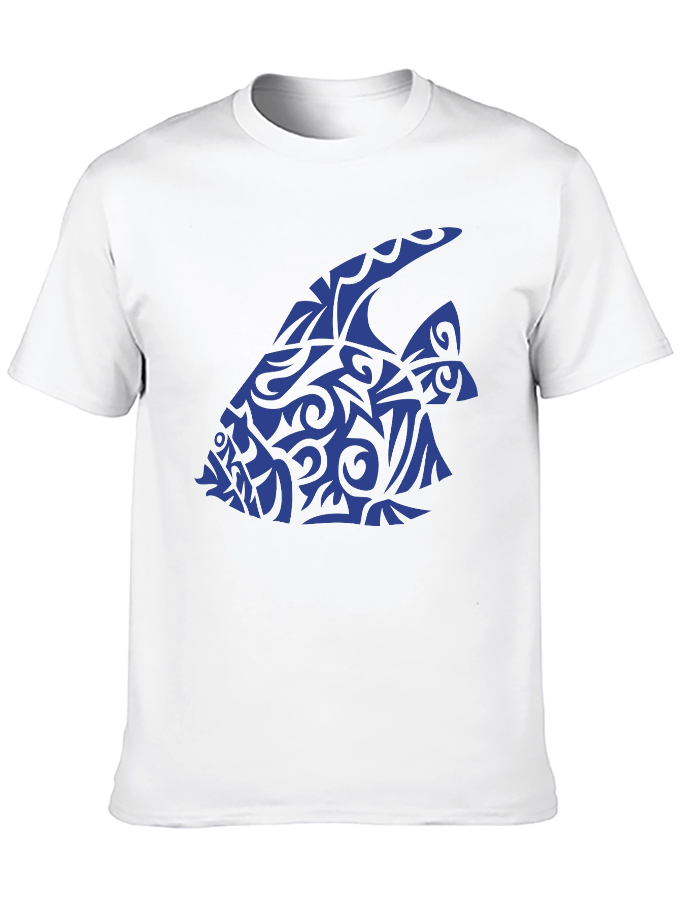Black Tribal Fish Graphic Black T-Shirt view 10