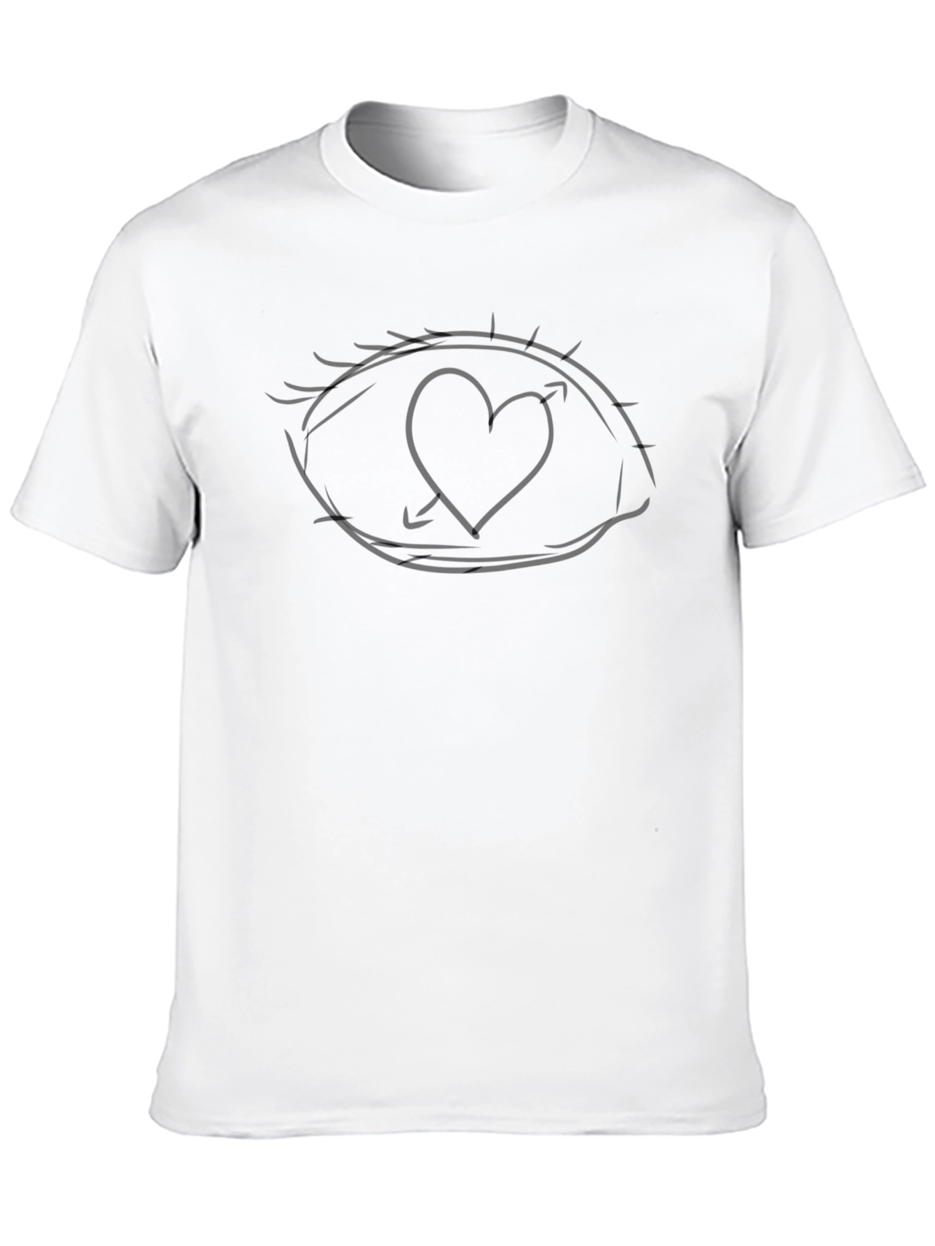 Black Heart Eye Graphic Tee - Black Cotton Casual Shirt view 10