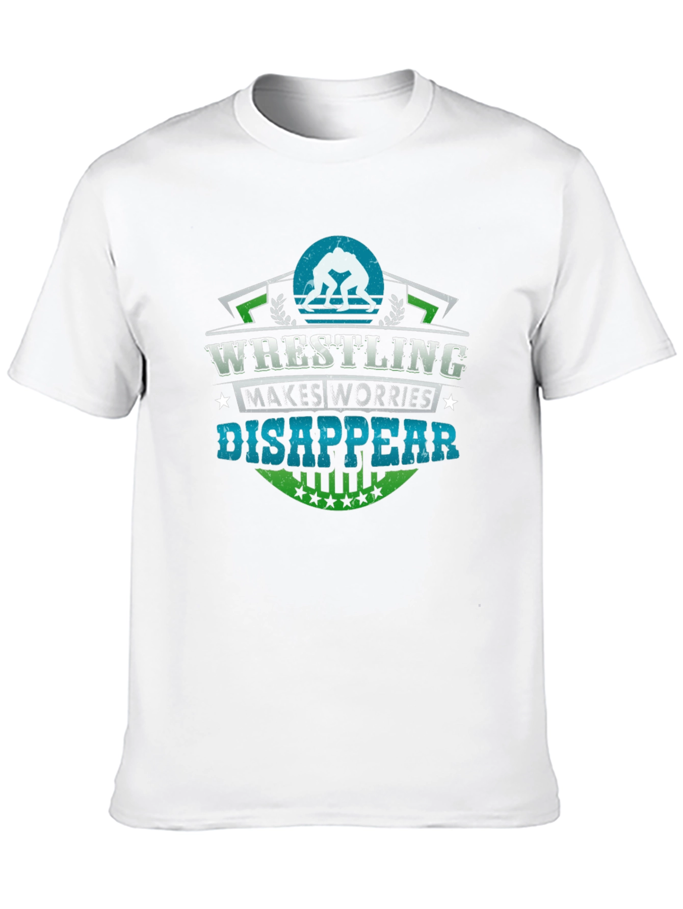 Wrestling Makes Worries Disappear Black T-Shirt - 10