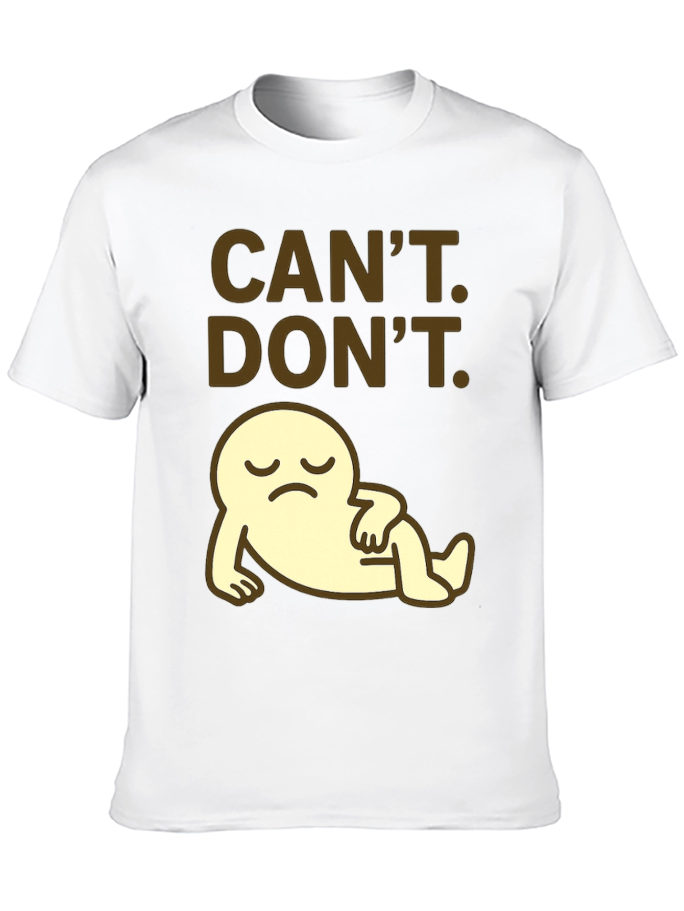 Black Can't. Don't. Graphic T-Shirt - Lazy Cartoon view 10