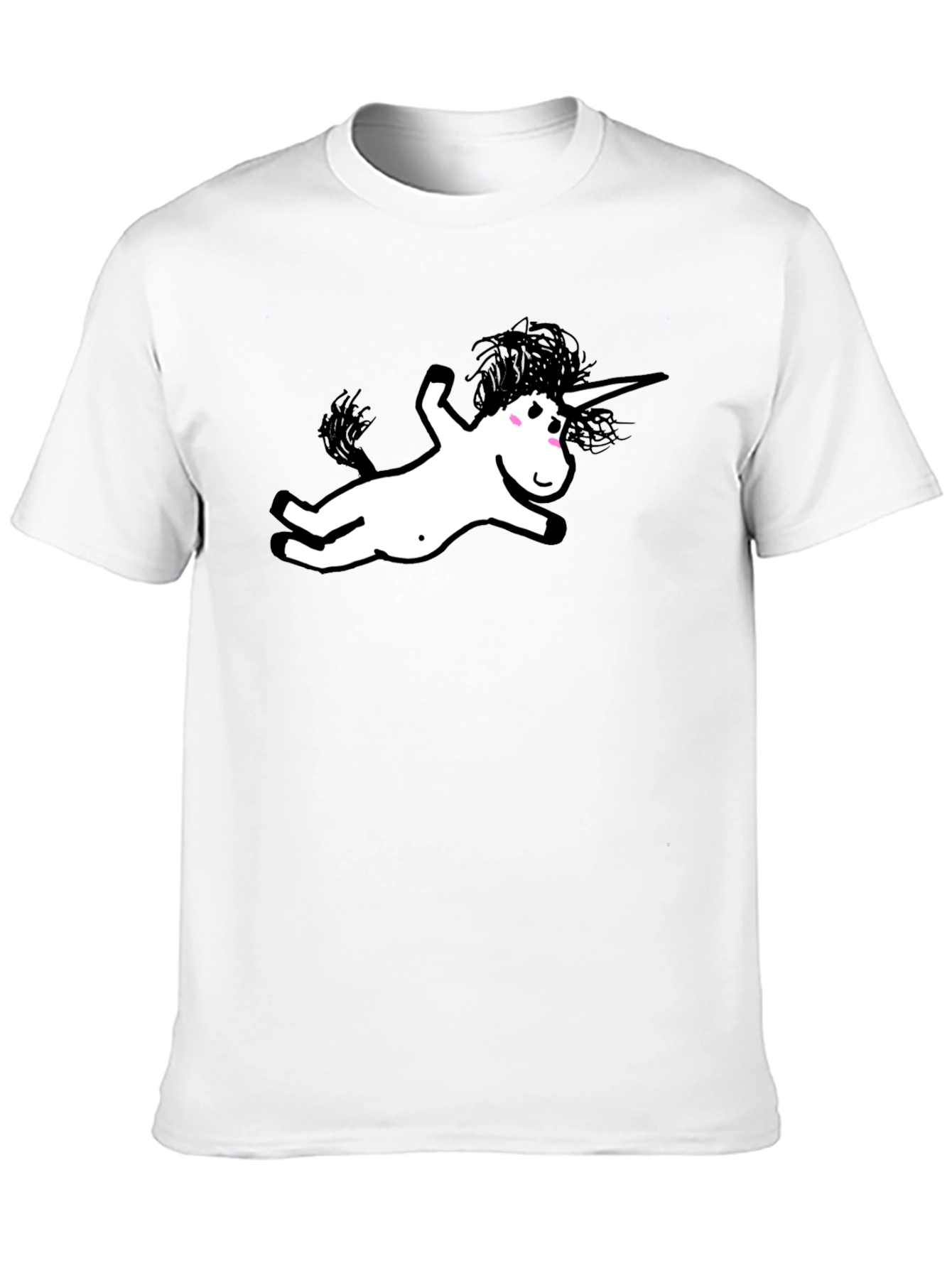 Black Black T-Shirt with Whimsical Unicorn Graphic view 10