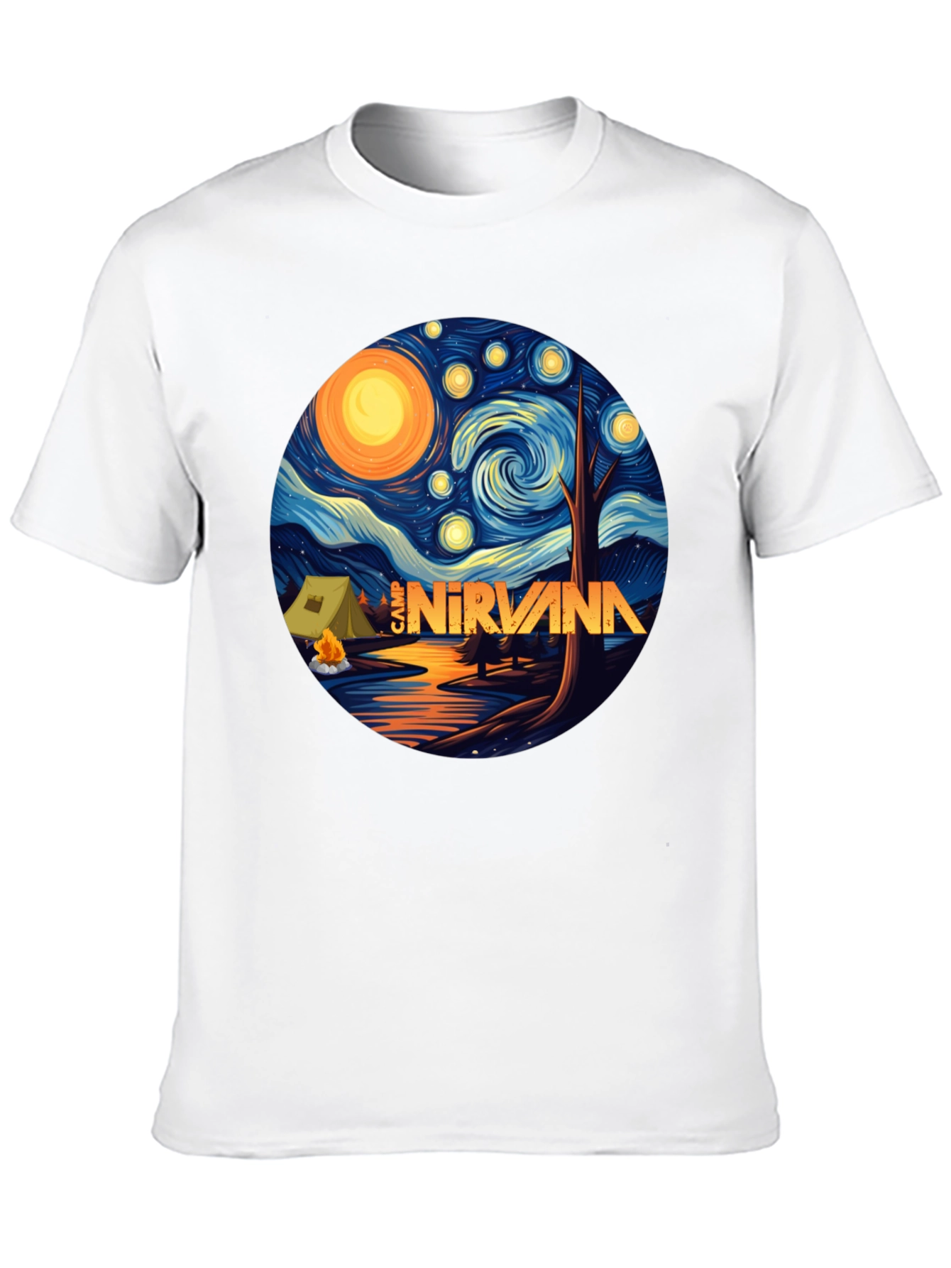 Black Camp Nirvana Starry Night T-Shirt view 10